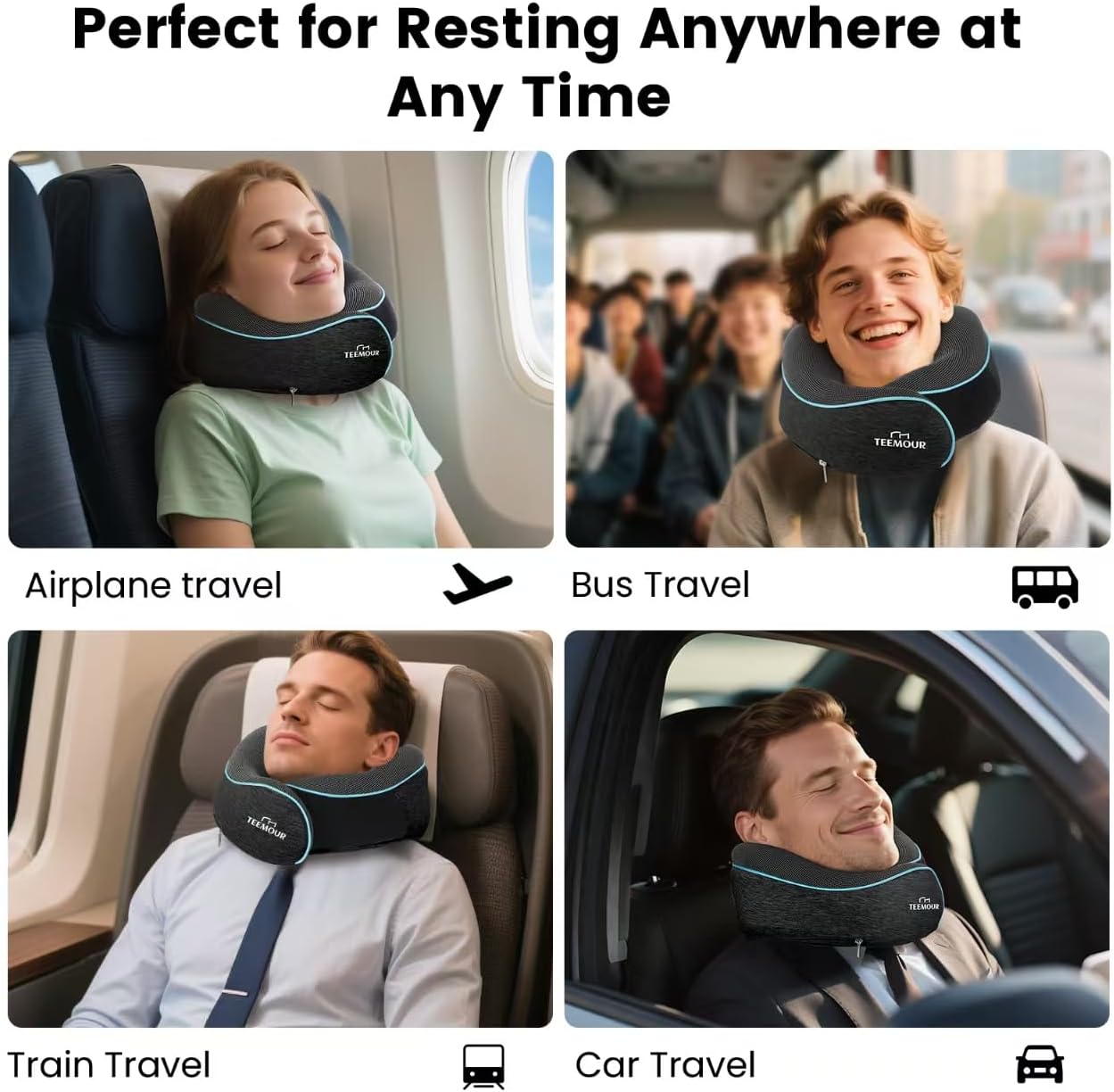 Thumbnail 4 de Memory Foam Travel Pillow 360° Neck Support