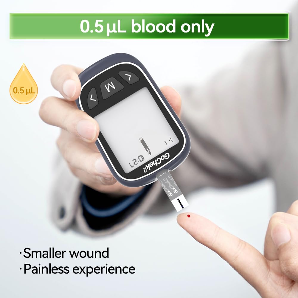 Detalle de MicroTech Blood Sugar Monitor Kit with 10 Strips & Lancets (No Coding) – 500-Store Memory