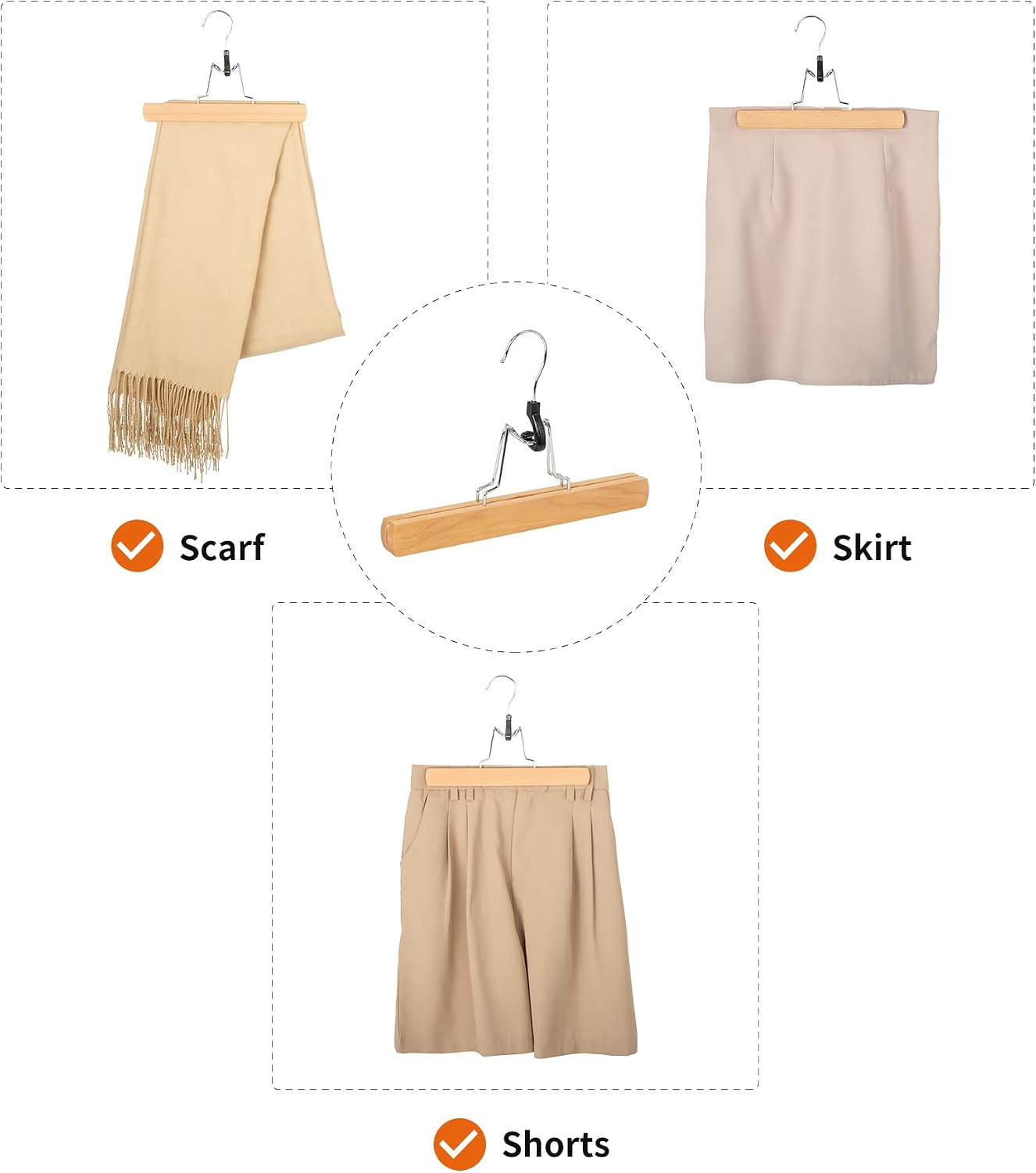 Detalle 2 de Amazon Basics cintres bois 10 pièces