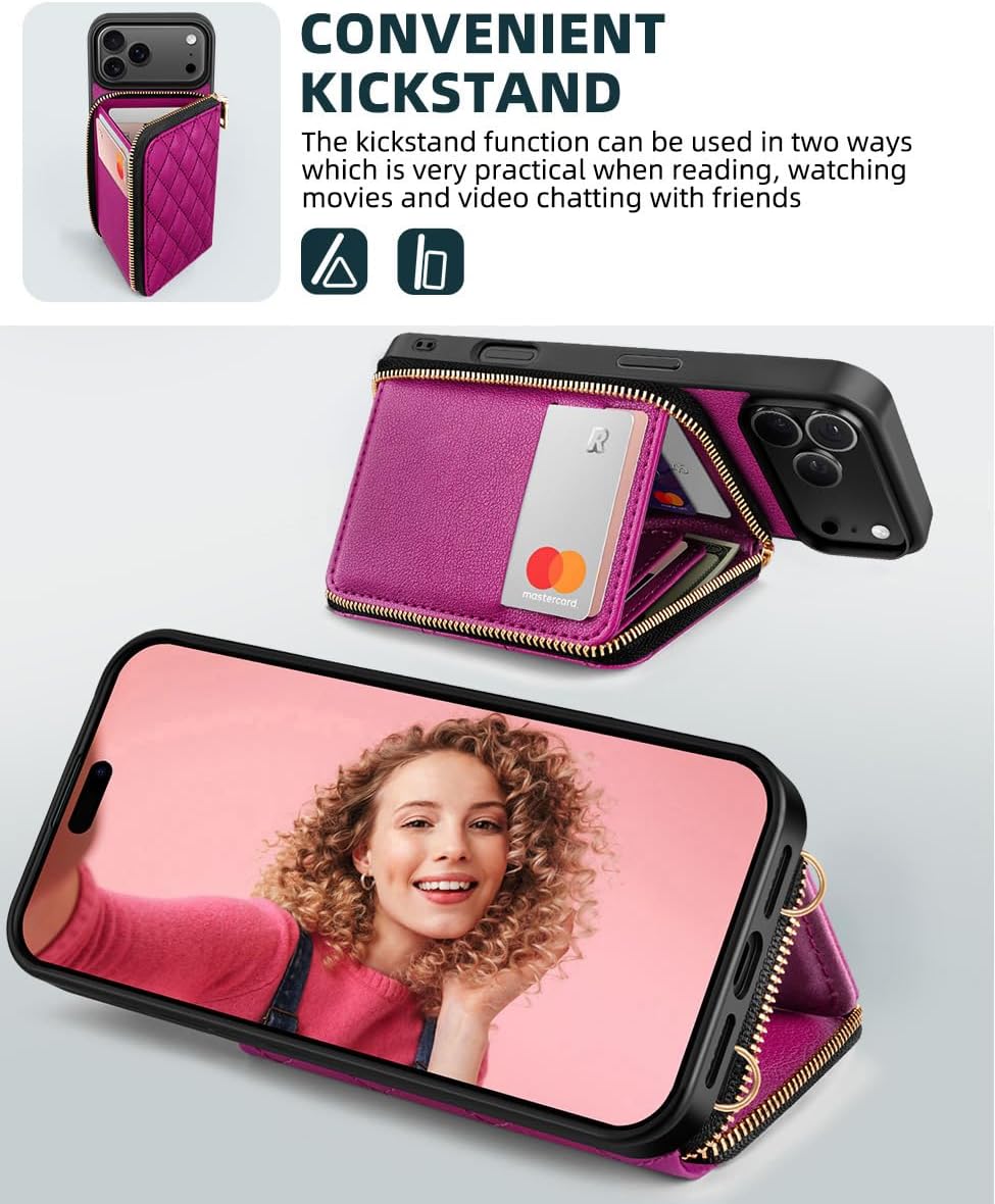 Thumbnail 4 de OCASE Hülle für iPhone 17 Pro Max – Leder-Wallet mit RFID-Schutz, Reißverschluss & zwei Tragevarianten
