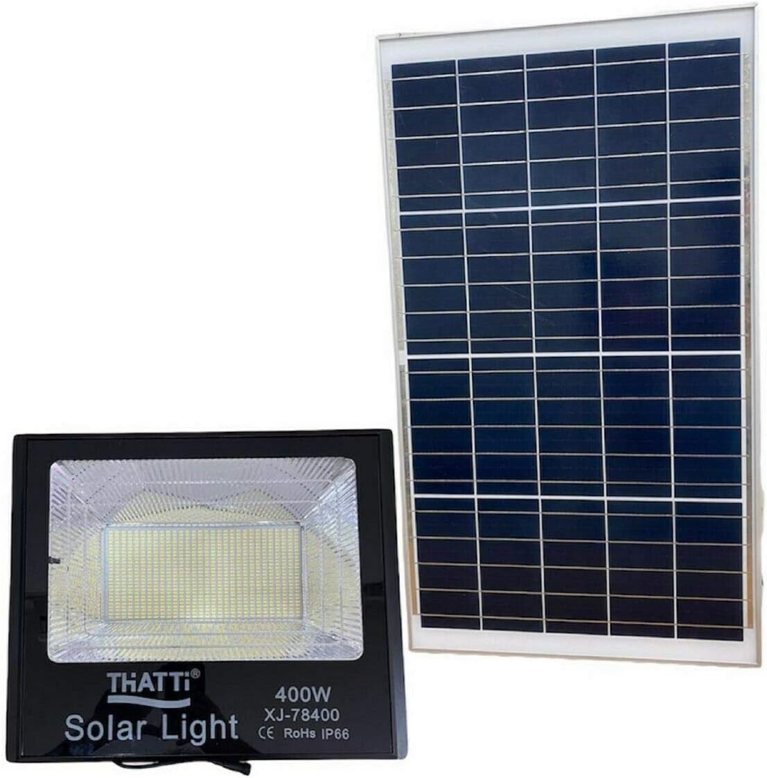 Detalle de Tempo di Saldi Faro 400W a LED SMD con Pannello Solare, Sensore Crepuscolare e Telecomando