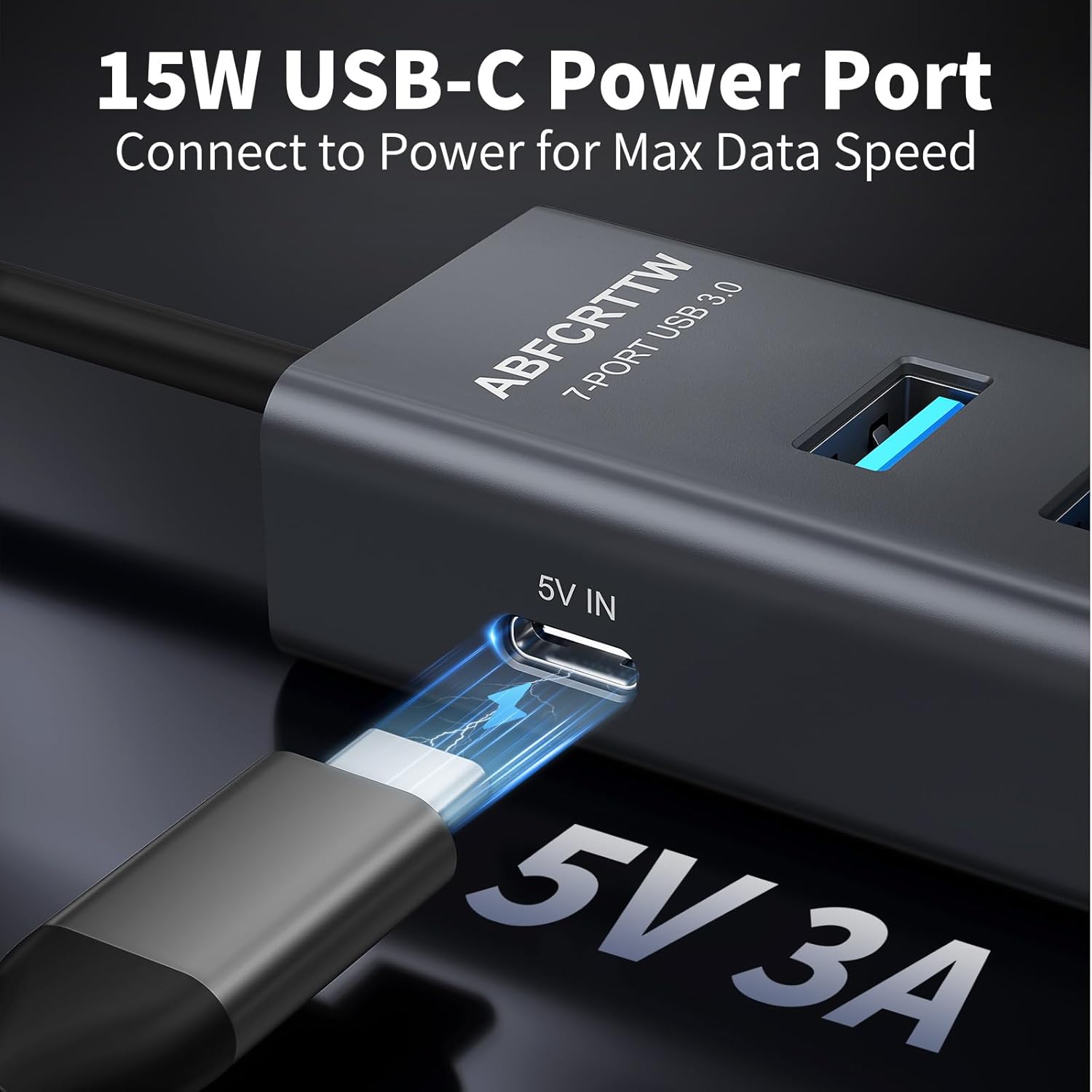 Thumbnail 4 de 7-Port USB 3.0 Aluminium Hub with 1.2m Cable – 4 USB-A / 3 USB-C Desk Splitter