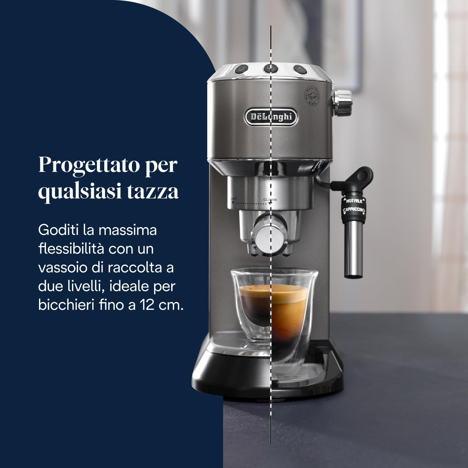 Thumbnail 6 de De’Longhi Dedica Style EC685.TB – Macchina espresso compatta con cialde ESE e montalatte manuale