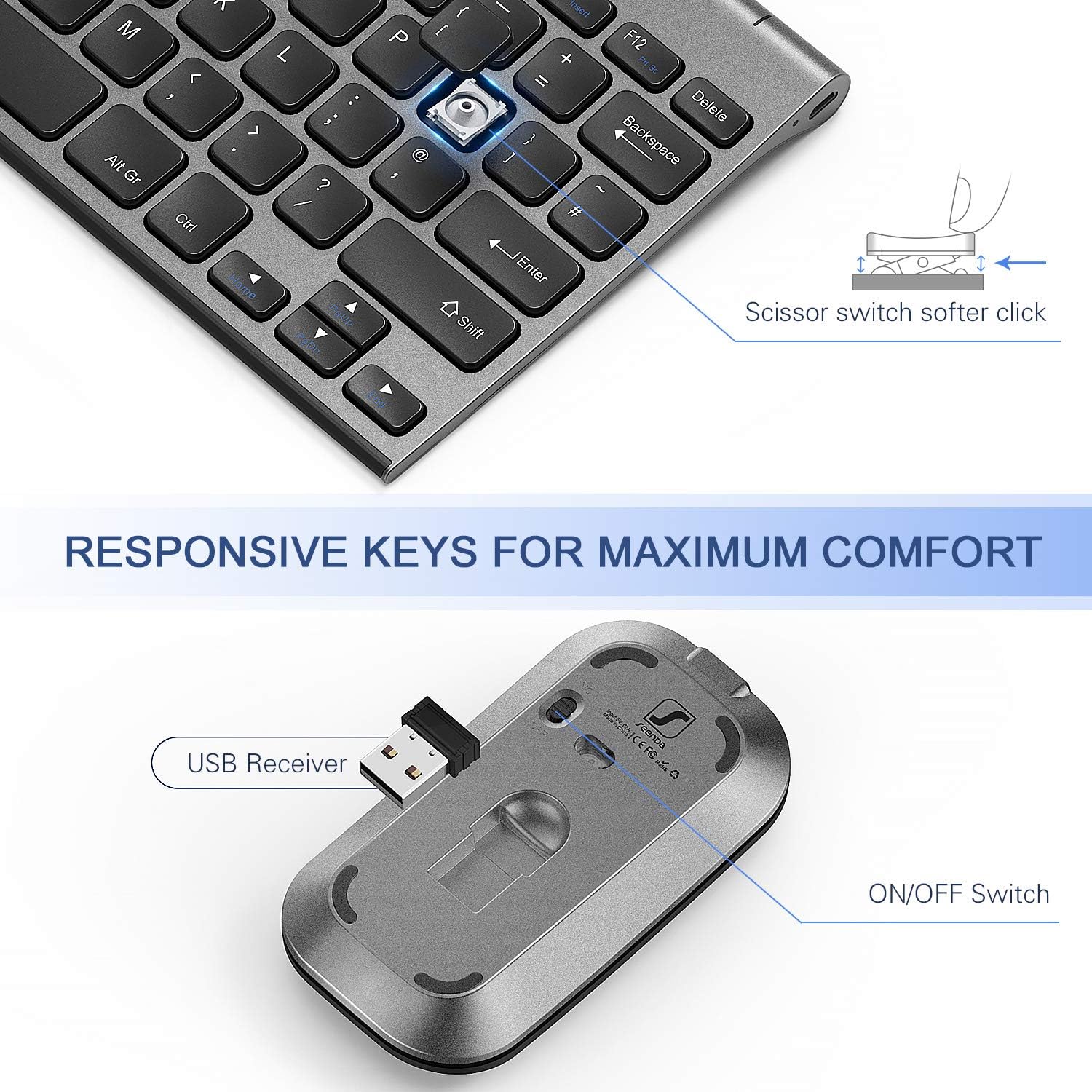 Thumbnail 4 de seenda WGJP-031 compact wireless keyboard and mouse ⌨