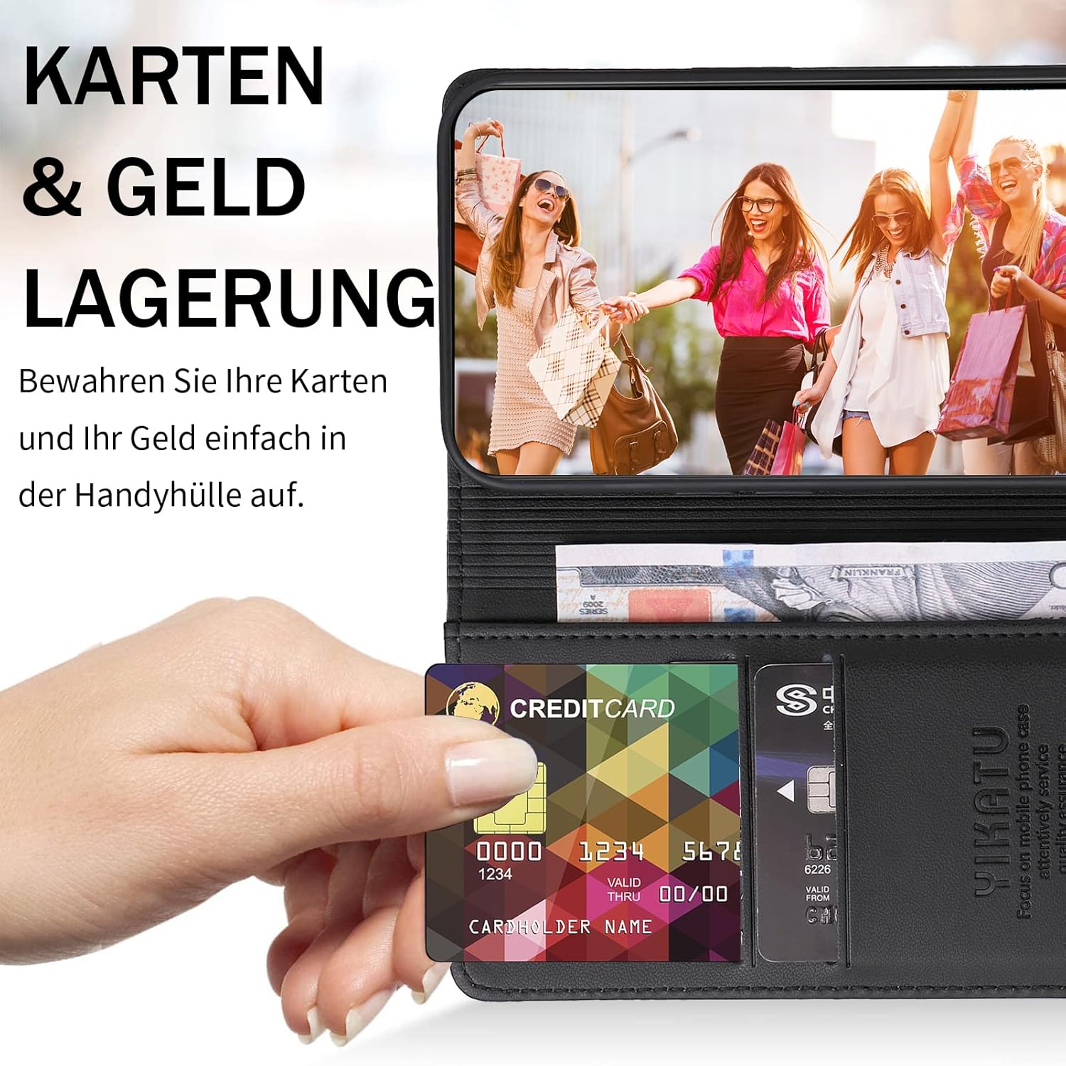Thumbnail 3 de Migexxkj Handyhülle für iPhone 17 Pro Max – Klapphülle mit RFID-Schutz, Kartenfach, Magnetic Ständer und Schutzfolie