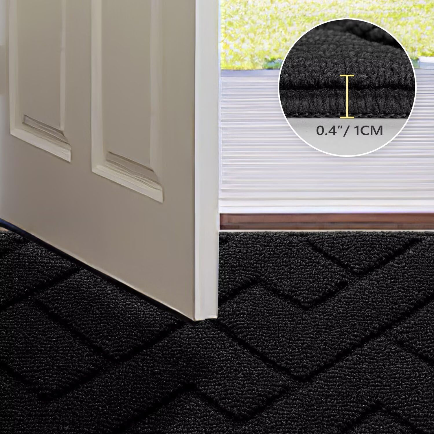 Detalle de Biscpro Door Mat 119x180cm – indoor washable non-slip dirt-trapper for entryways