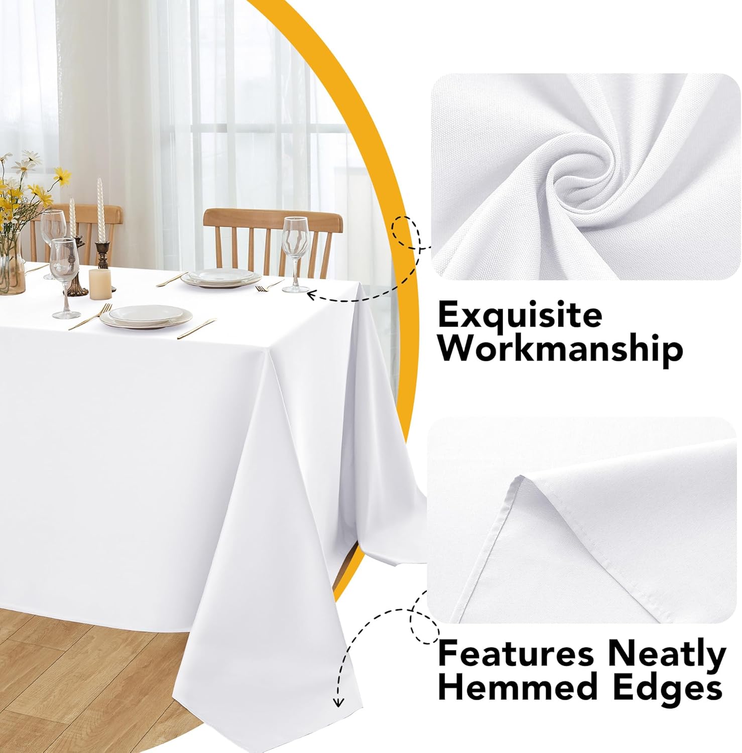 Thumbnail 2 de Dailyset 60 x 102 Inch White Tablecloths 10-Pack 🧾