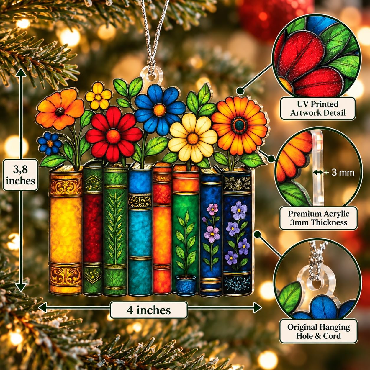 Detalle 2 de Christmas Book Ornament 2026