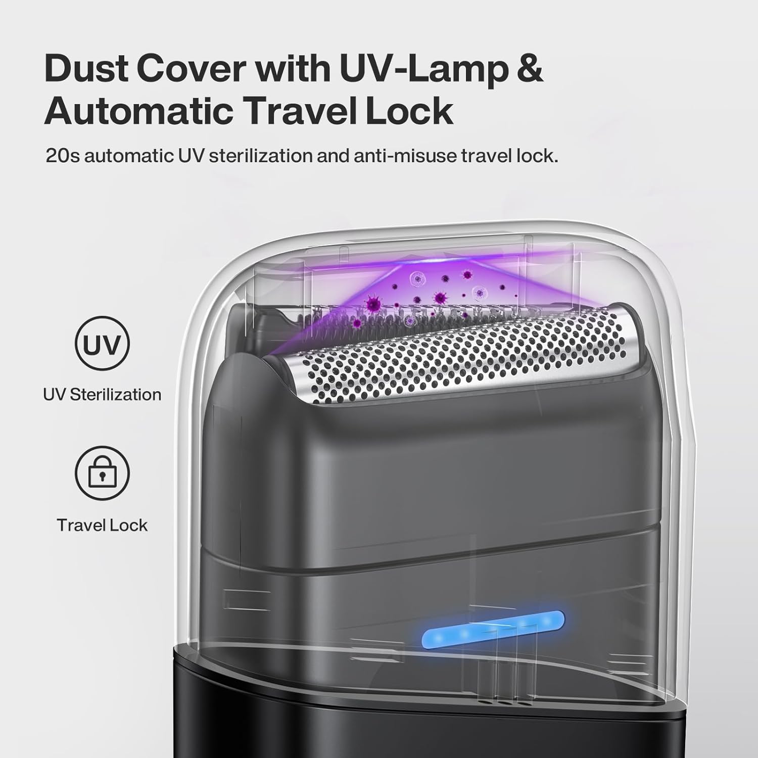 Thumbnail 4 de Shavers for Men Protable Foil Shaver with Double Floating Blade, UV Lamp and IPX7 Wet & Dry (USB-C)