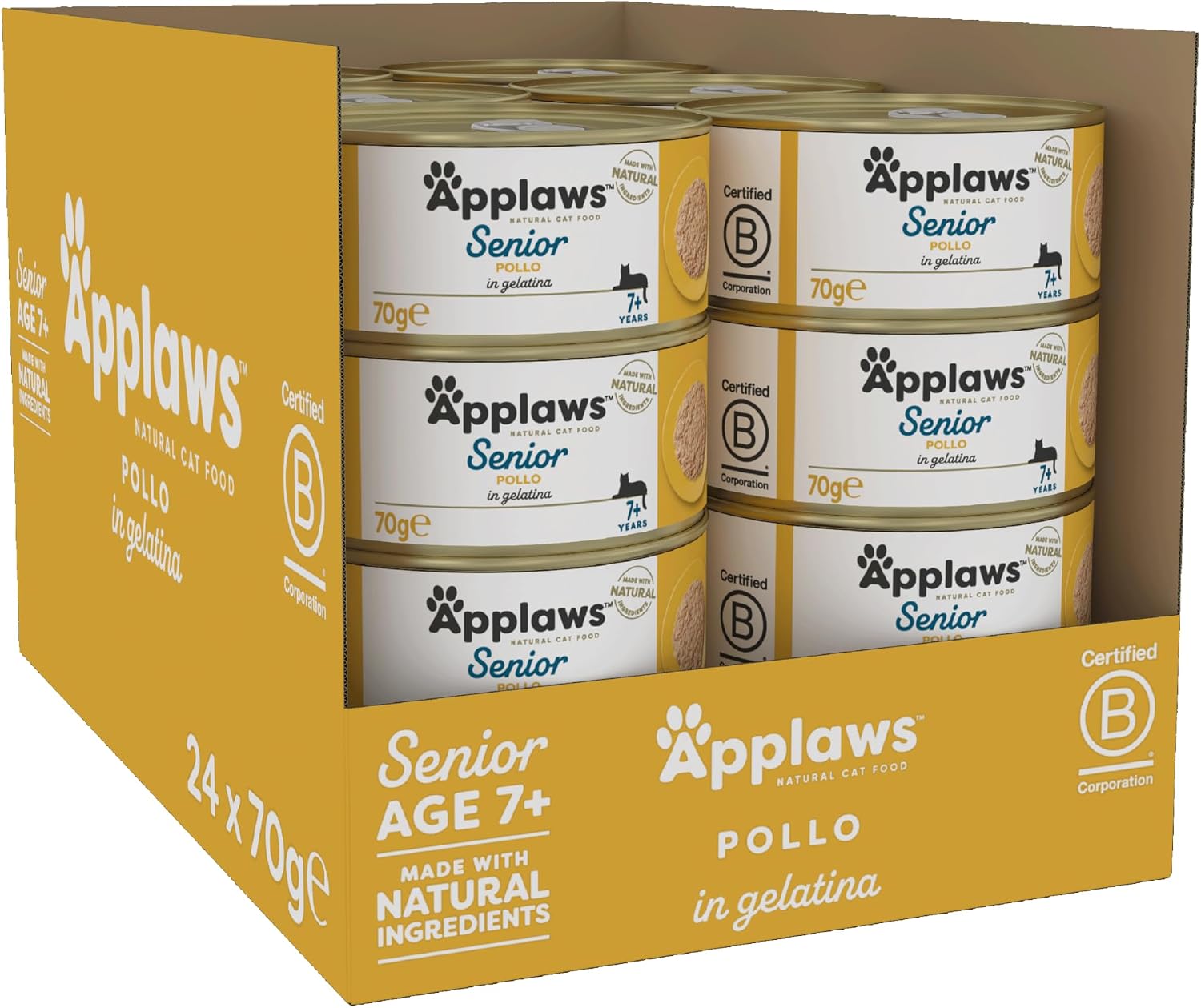 Detalle de Applaws Cibo in Scatola per Gatti al Pollo, 24 x 70 g