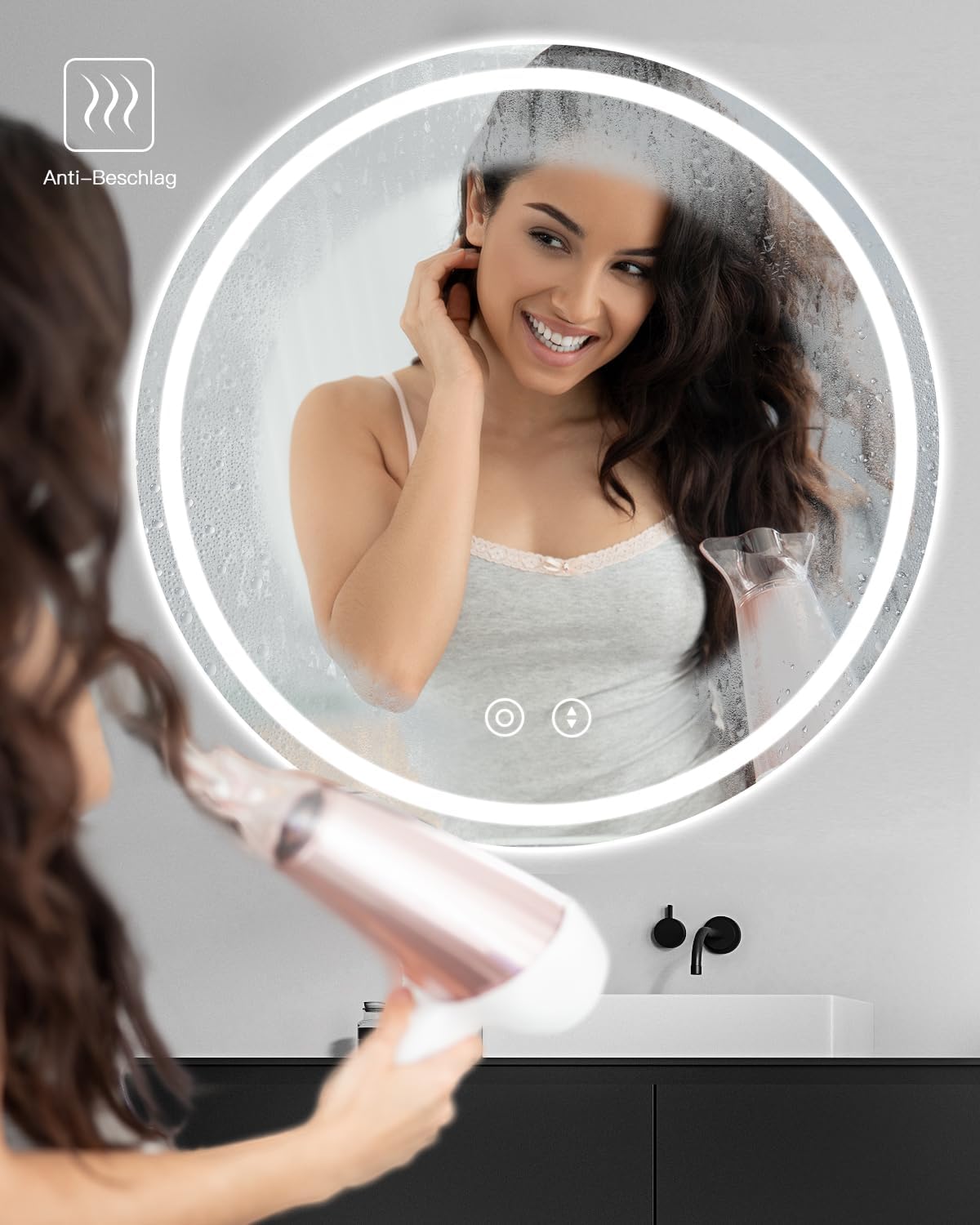 Detalle 2 de Dripex Specchio bagno LED rotondo 70 cm