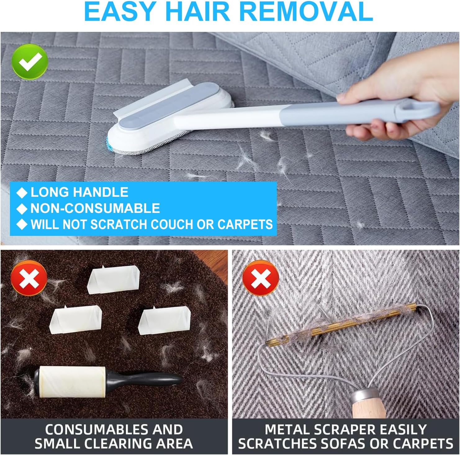 Detalle 2 de FENGQQKJ Multifunctional Pet Hair Remover 2pcs