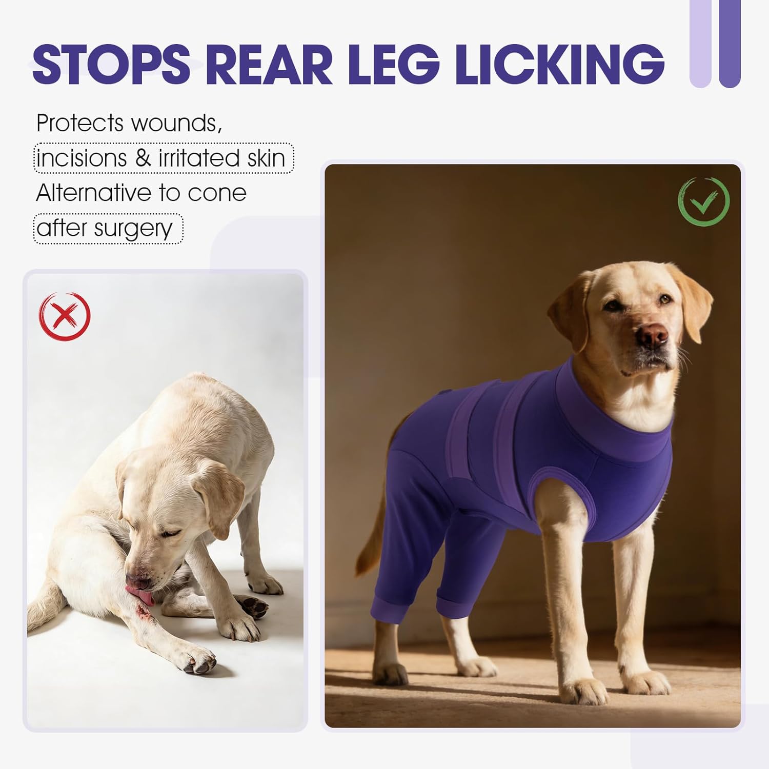 Detalle 2 de QBLEEV Dog Recovery Suit for Rear Legs