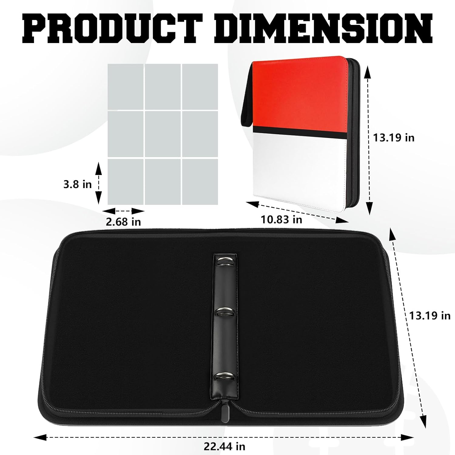 Thumbnail 5 de Mr.DaMai 9 Pocket Trading Card Zip Binder (Holds 900 Cards) with Removable Sleeves & 50 Pages