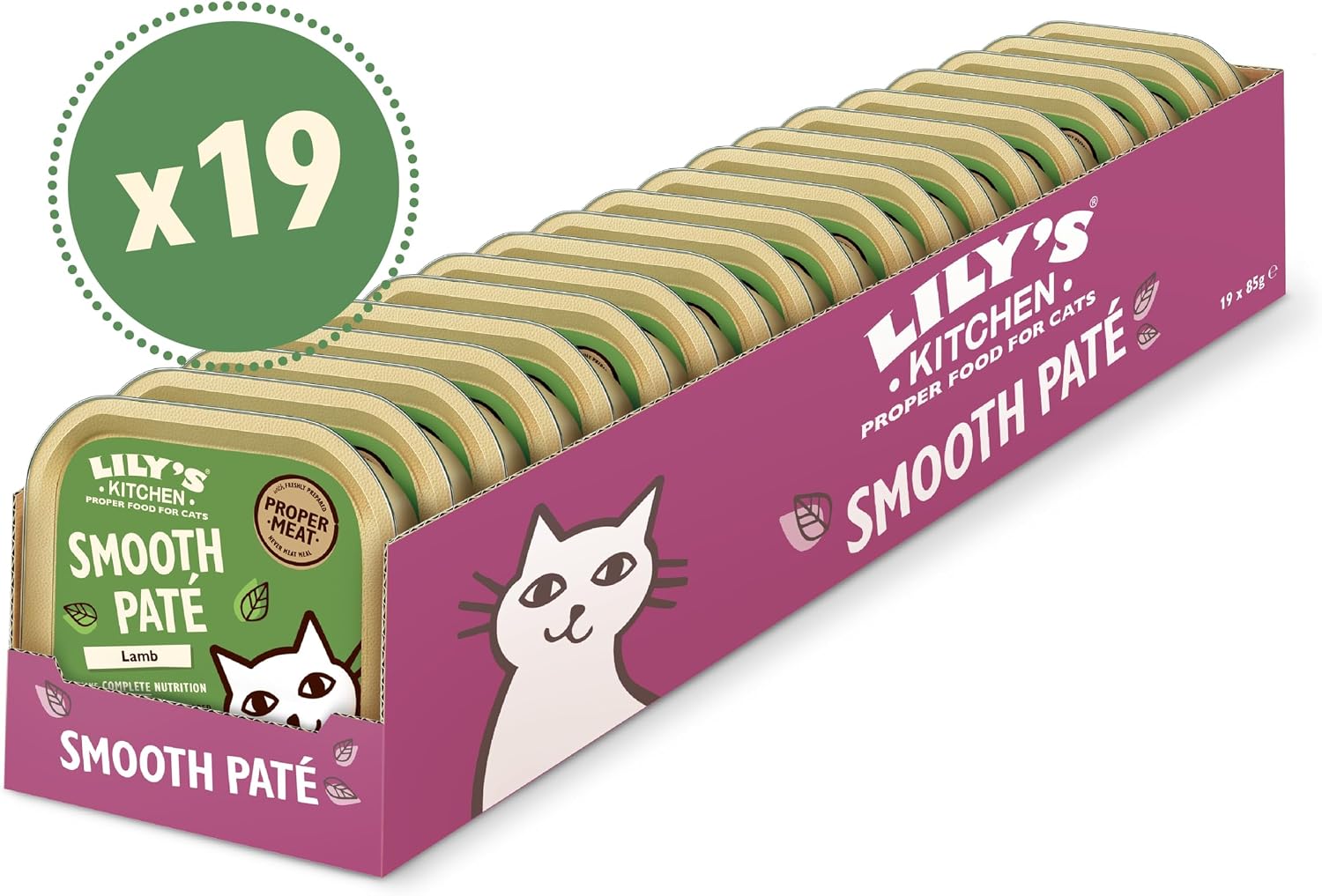 Detalle de Lot de 19 boîtes Lily's Kitchen Pâtée Chat - Poulet, 85 g chacun