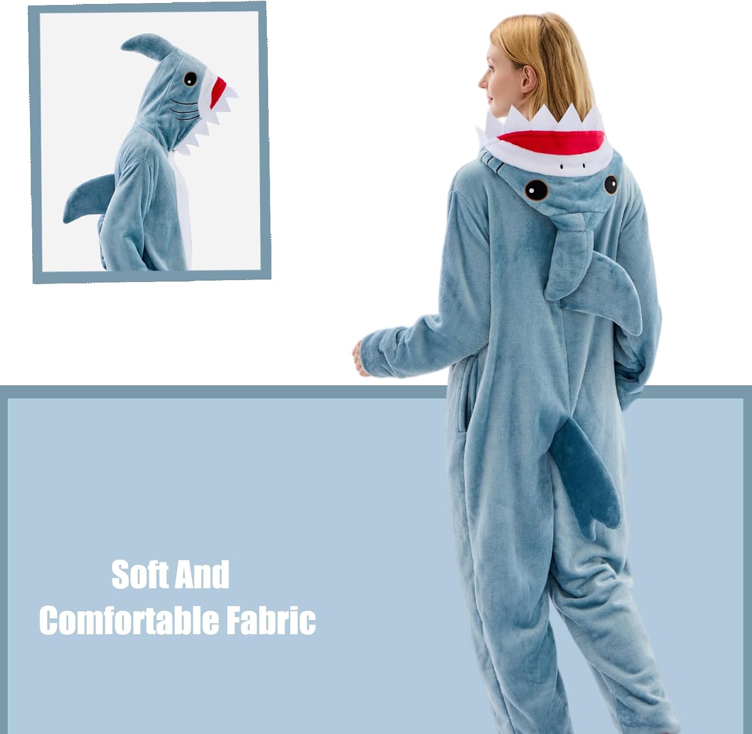 Thumbnail 2 de JUOLOET Unisex Adult Animal Onesie Pajamas with Hood and Side Pockets