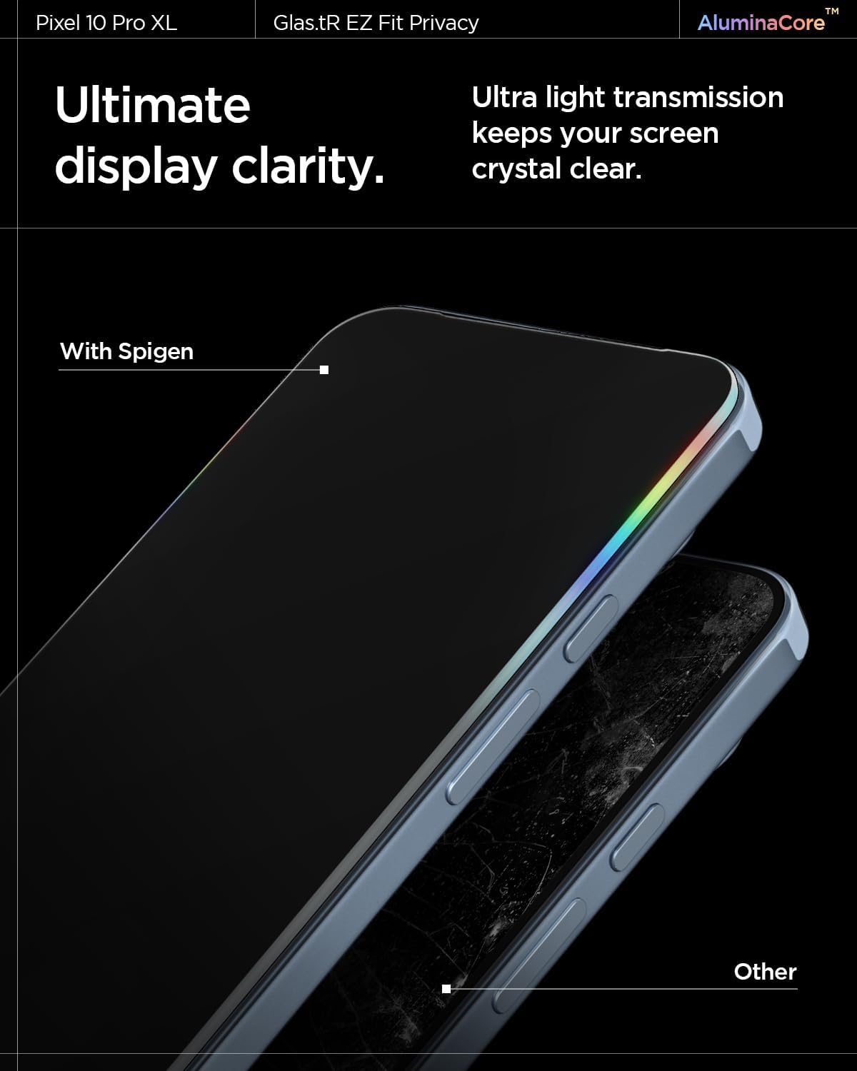 Thumbnail 6 de Spigen Glas.tR EZ Fit in vetro temperato anti-spia per Google Pixel 10 Pro XL e Pixel 9 Pro XL (2 pezzi)