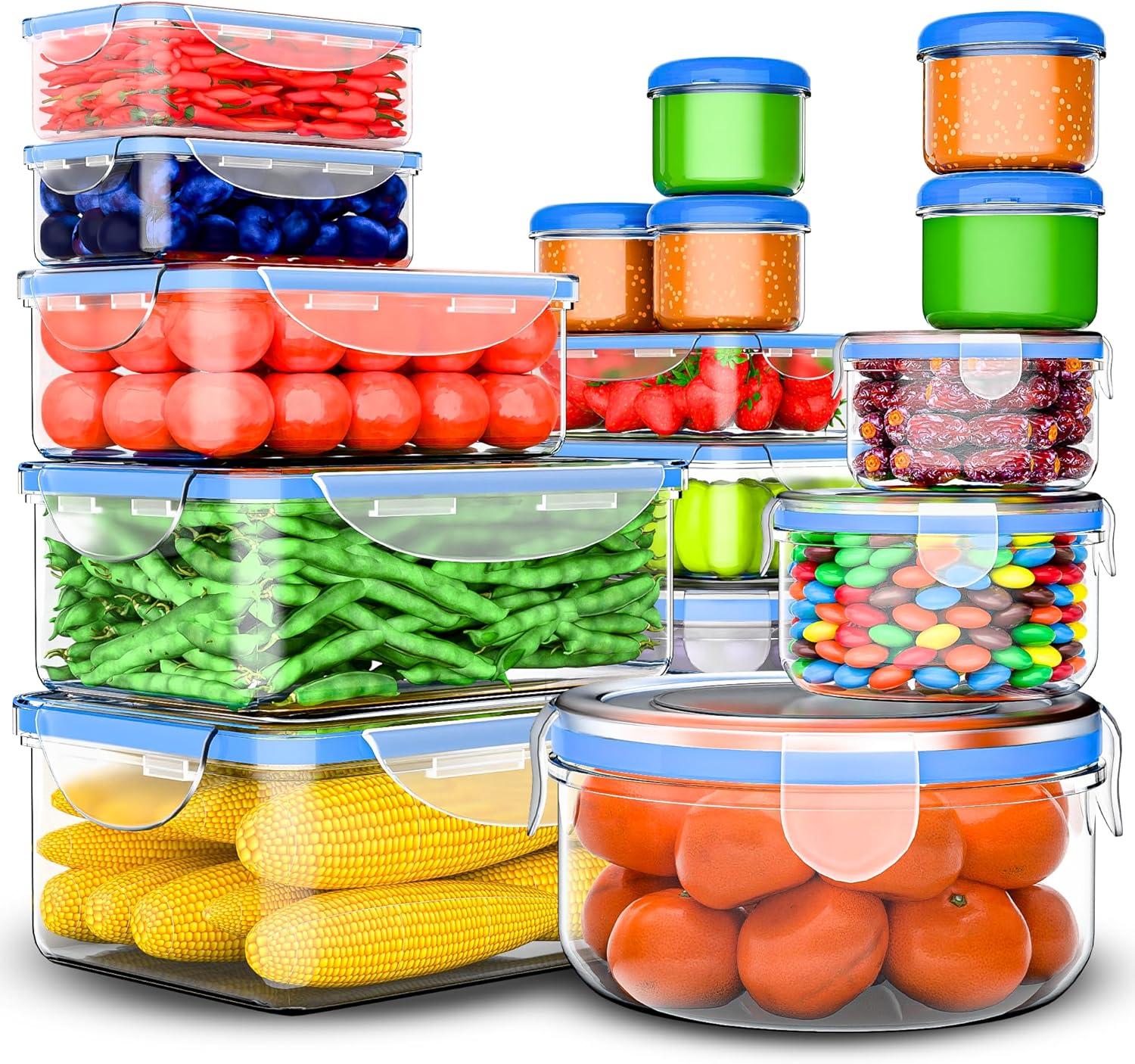 Thumbnail 6 de 44 Pcs Airtight Food Storage Set with Lids – Stackable, Leak-Proof Containers for Pantry Organisation
