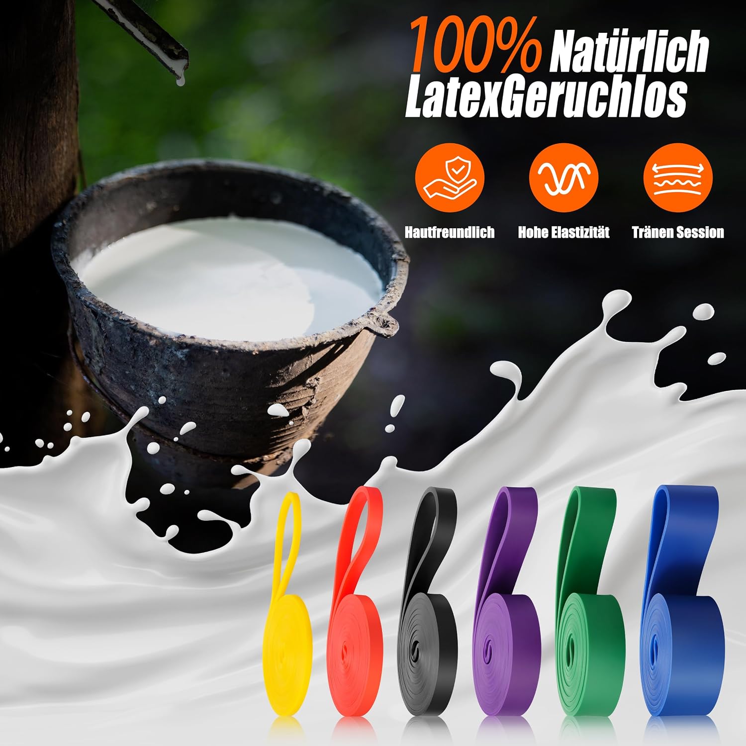Detalle de Widerstandsbänder Set mit Türanker & Handgriffen – Trainings-Gummibänder für Kraftaufbau, Stretch & Klimmzug