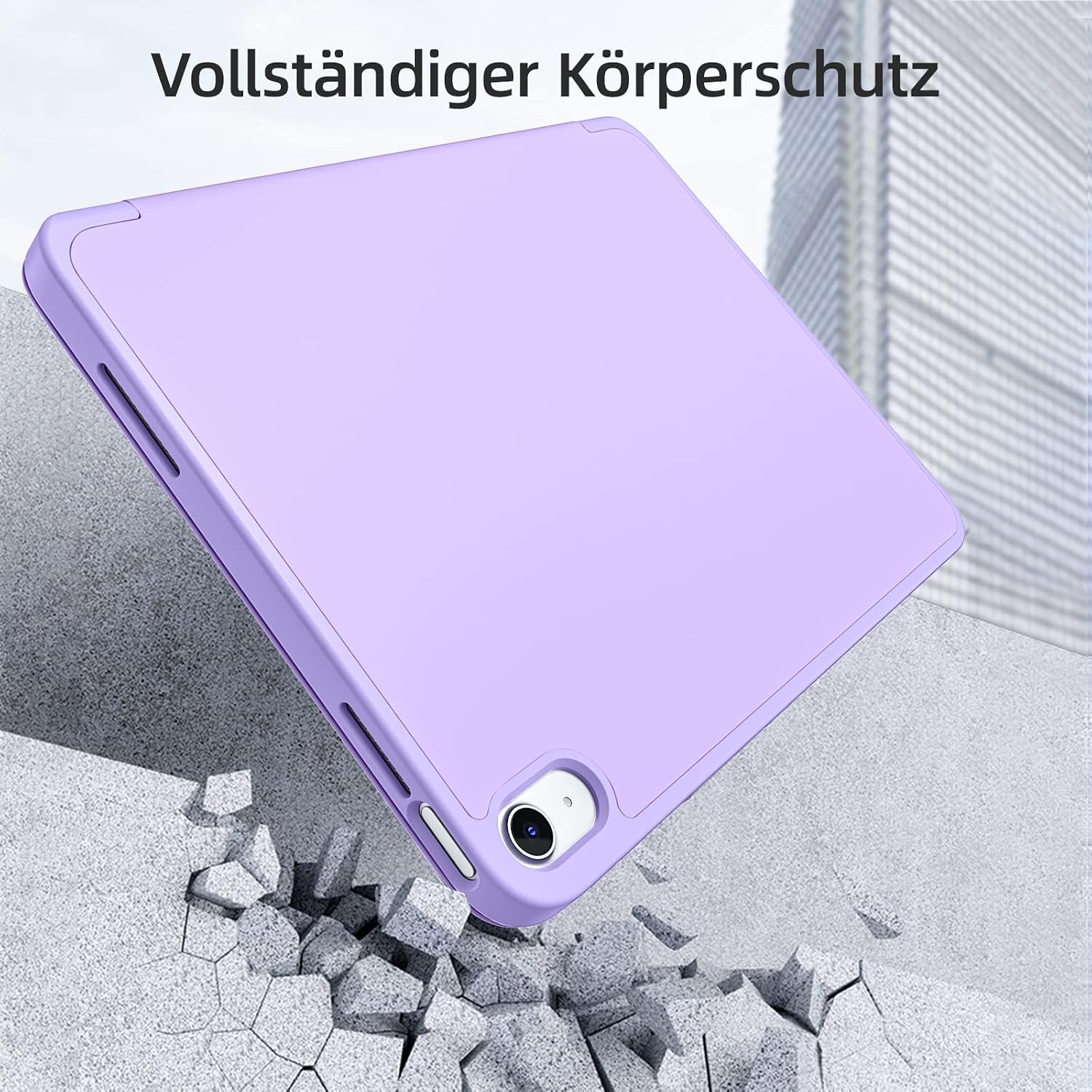 Thumbnail 6 de Vobafe Hülle für iPad A16 11 / iPad 10 (10,9/11 Zoll, 2025/2022) mit TPU-Rückseite, Stifthalter & Smart-Funktion – Licht Lila