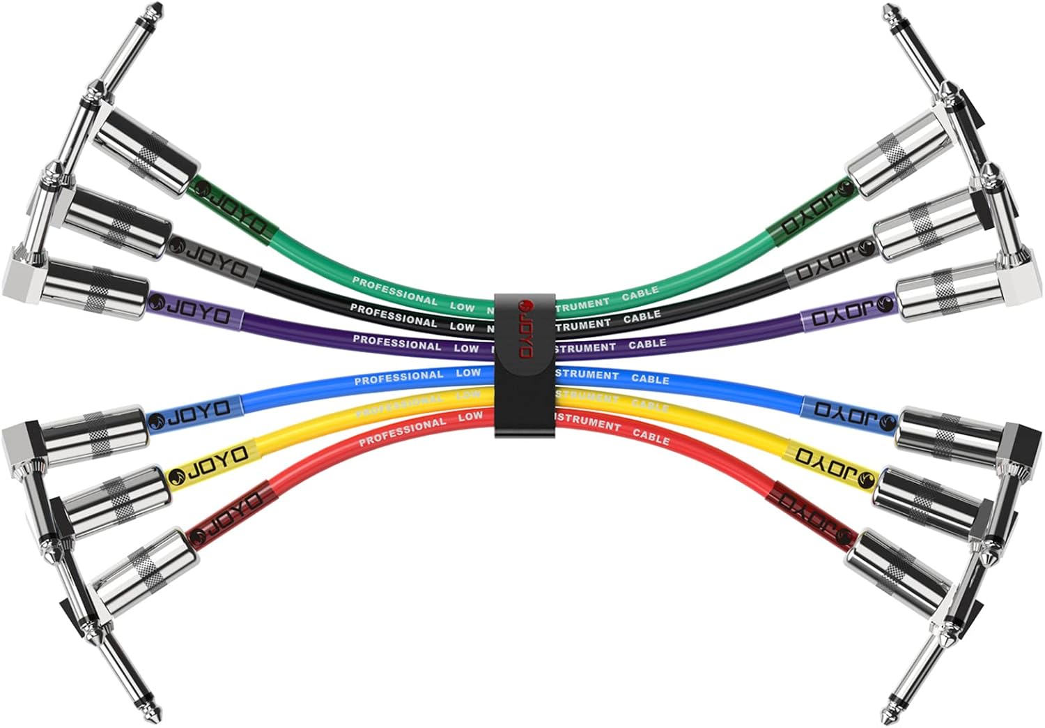 Detalle de JOYO CM-11 Guitar Patch Cables, 7.8-Inch Right-Angle, 6-Pack