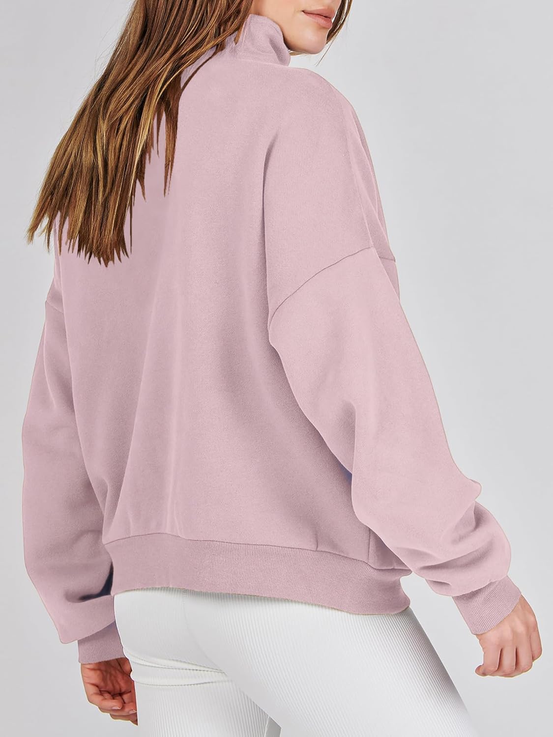 Thumbnail 4 de Jhsnjnr Damen Half Zip Sweatshirt mit Fleece-Innenfutter – Oversized Stehkragenpullover ohne Kapuze