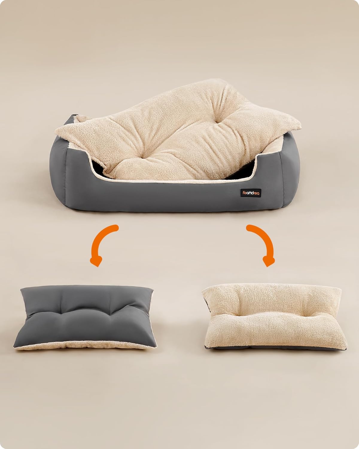 Detalle de Feandrea Dog Bed: Removable Reversible Cushion Sofa Bed for Medium Dogs (85 x 65 x 21 cm)