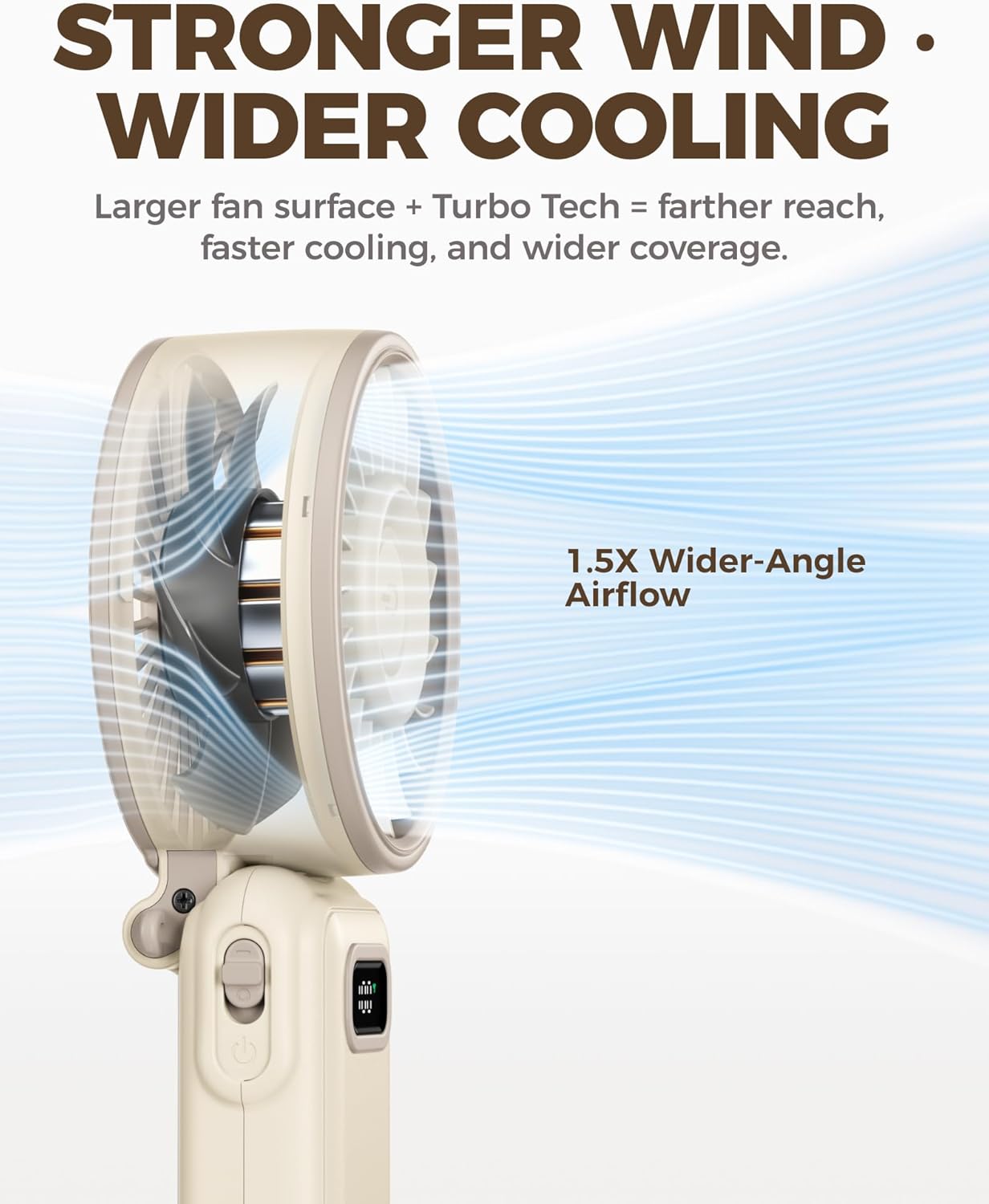 Thumbnail 2 de Diveblues Handheld Fan: Portable Turbo Fan with 7.7cm Head, 12H Battery, USB-C Rechargeable