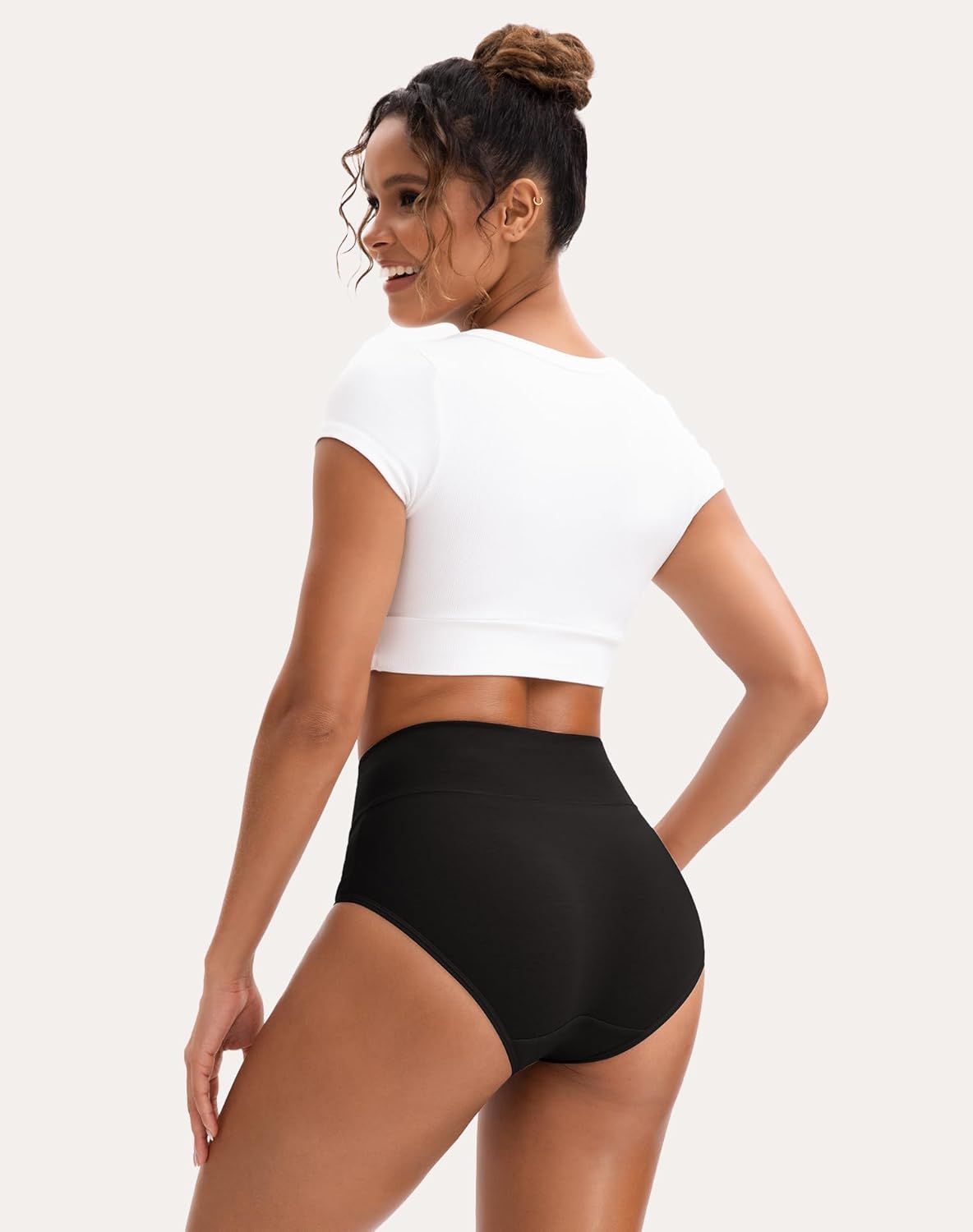 Thumbnail 2 de INNERSY Women's High Waisted Cotton Panties 5-Pack (Regular & Plus Size)