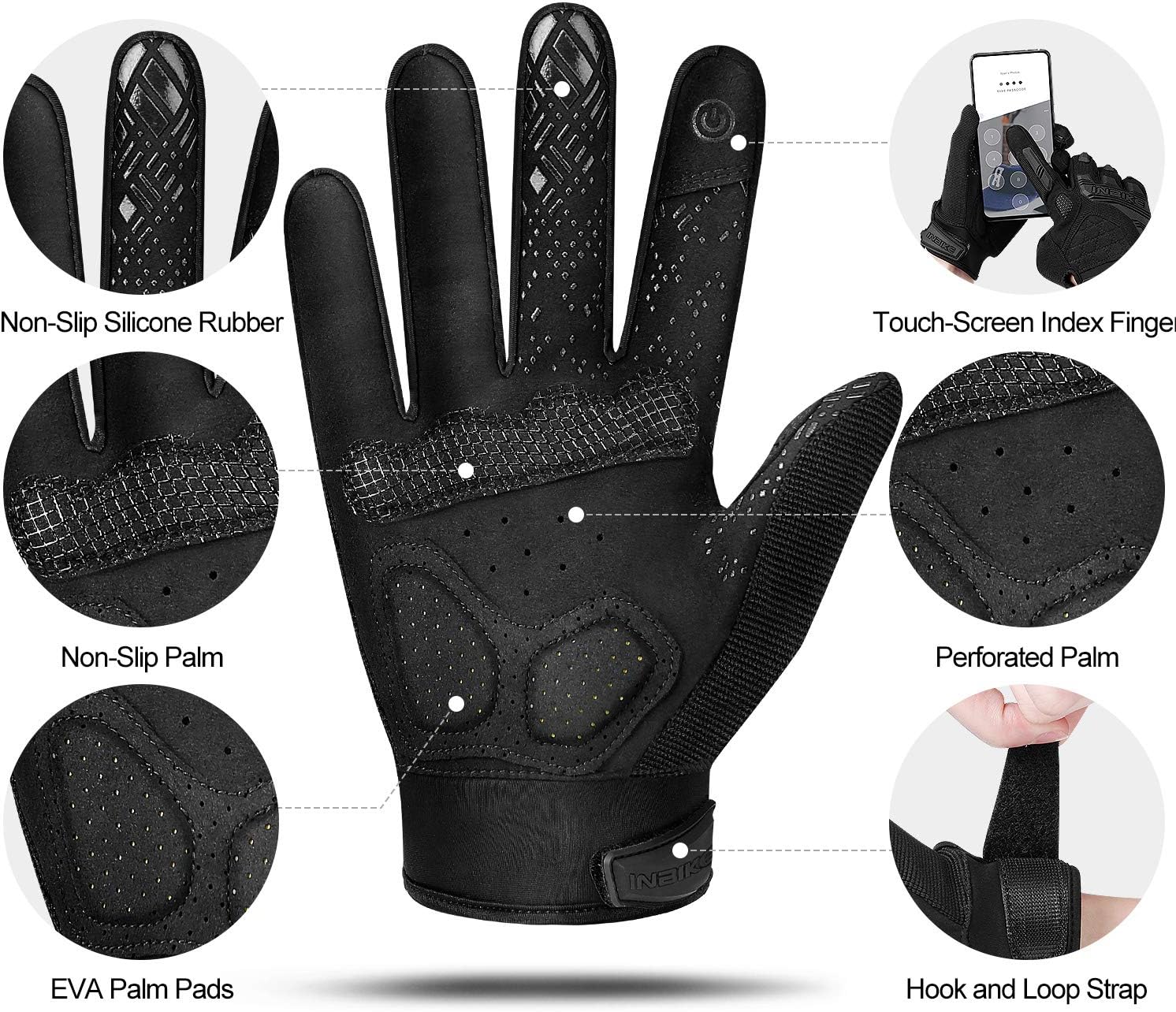 Thumbnail 6 de INBIKE MTB Gloves, Large Cycling Gloves with EVA Padding and TPR Guards