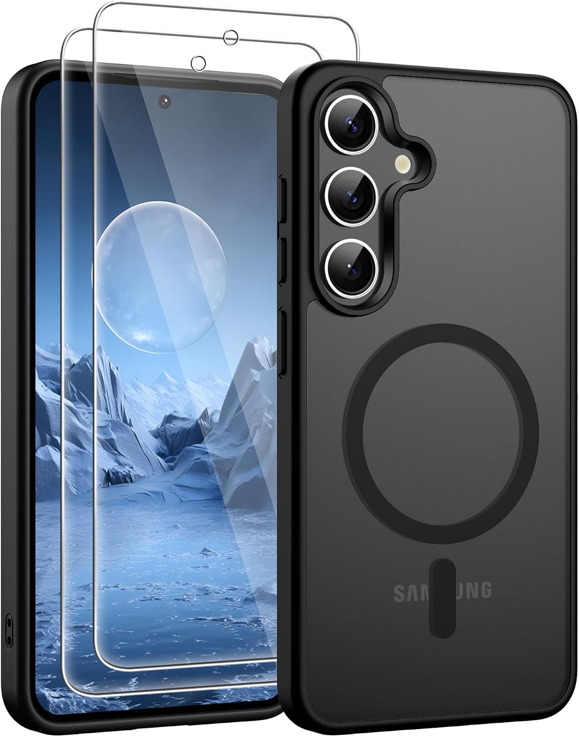 Imagen de Jshru Magnetic Case for Samsung Galaxy S24 / S25 with HD Screen Protectors (Black) en OfertitasTOP
