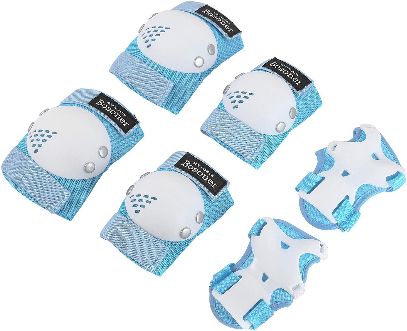 Detalle de BOSONER Kids/Youth Knee Pad & Elbow Pad Set for Roller Skates, BMX, Skateboard, and More
