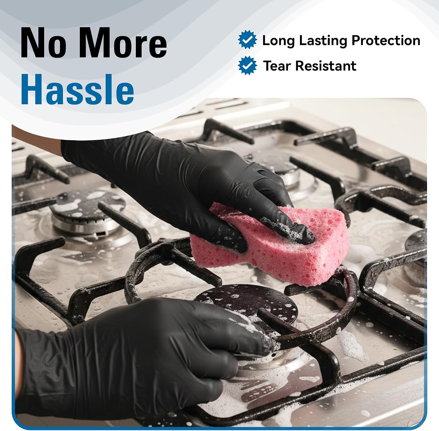 Thumbnail 3 de SWIFTLITE Black Disposable Nitrile Gloves — Food Safe, Latex-Free, Powder-Free (3 mil)