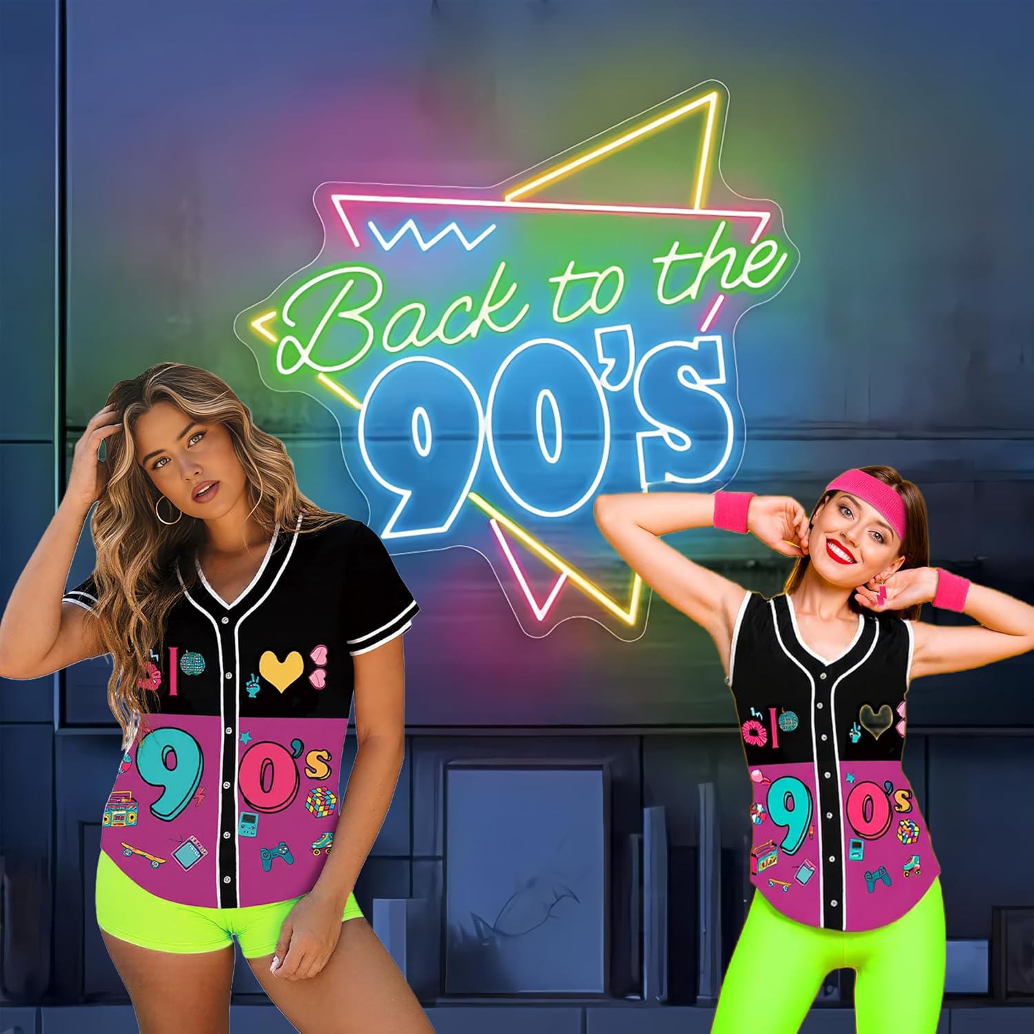 Thumbnail 2 de 80s Outfit Women Costume Accessories Set
