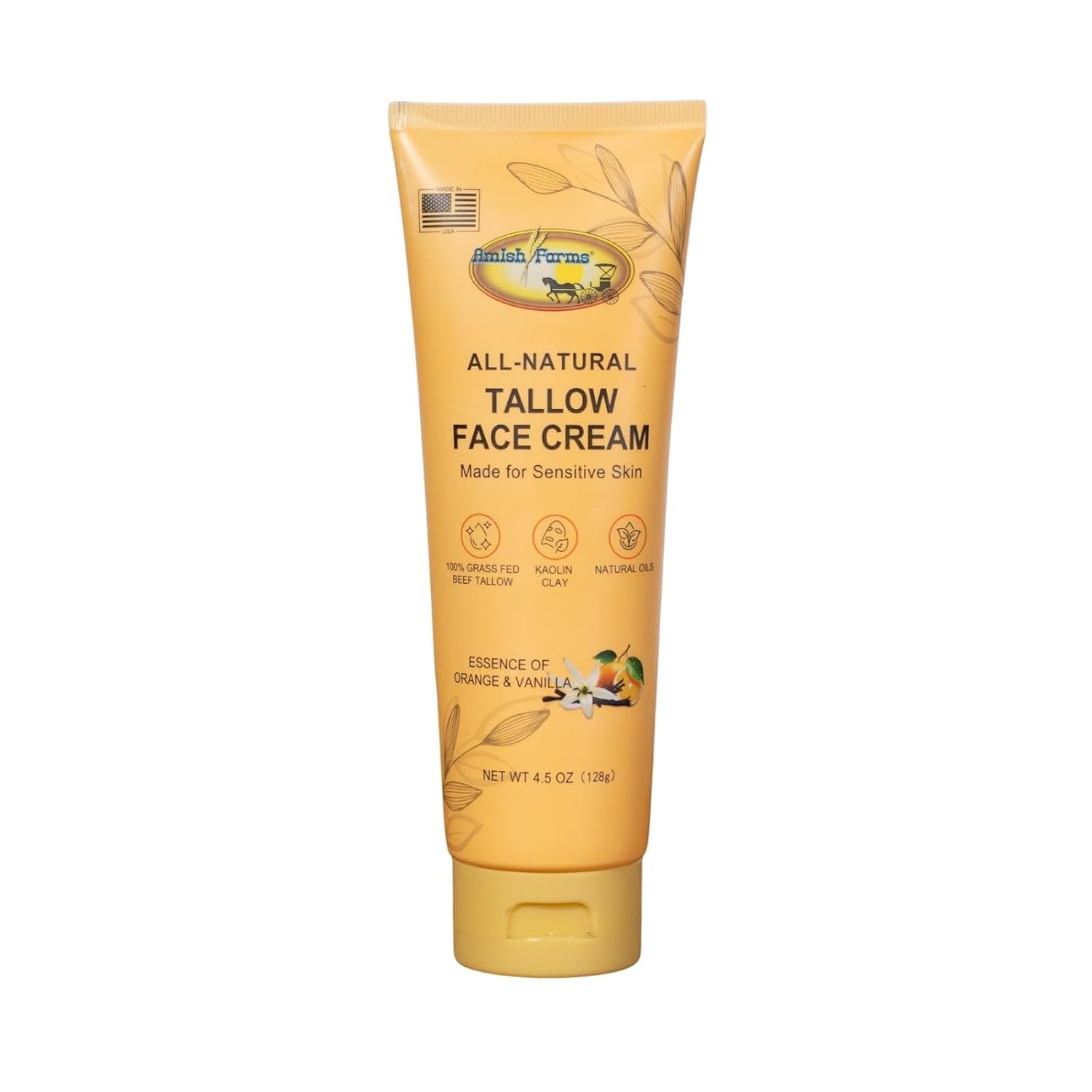 Detalle de Amish Farms Grass Fed Beef Tallow Face Moisturizer with Kaolin Clay, Vitamin E & Olive Oil
