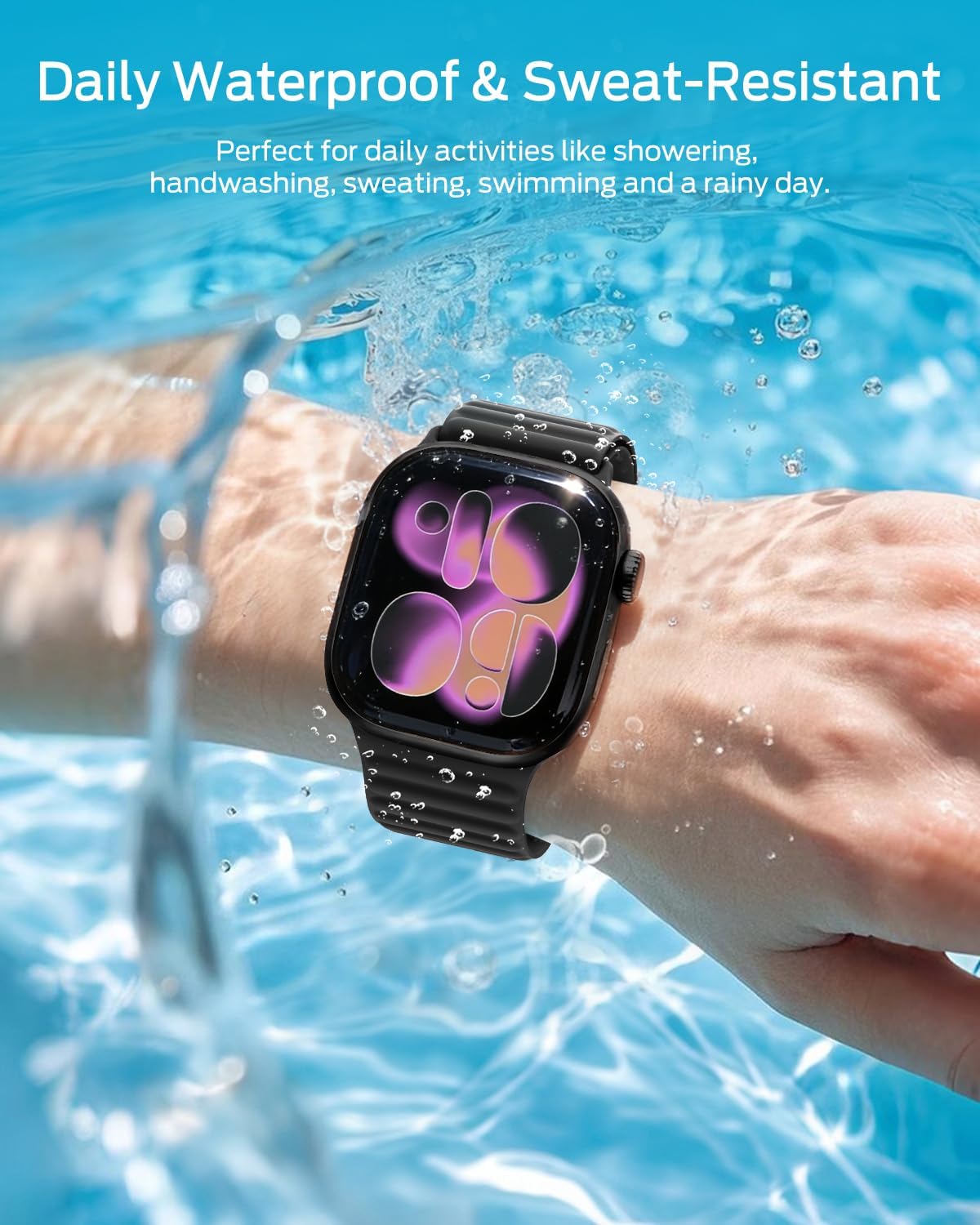 Thumbnail 5 de Higgs Magnetic Silicone Sport Strap for Apple Watch (38–49mm) – Adjustable, Skin-Friendly & Magnetically Secured