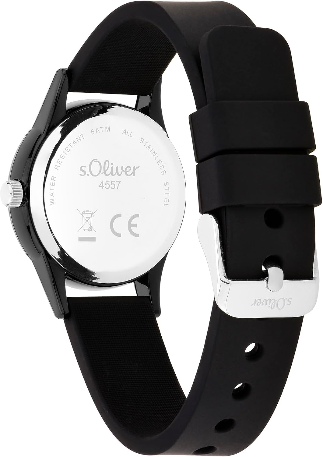 Detalle de s.Oliver Armbanduhr mit Silikonband, 33 mm – Unisex (Analog, Quarz)