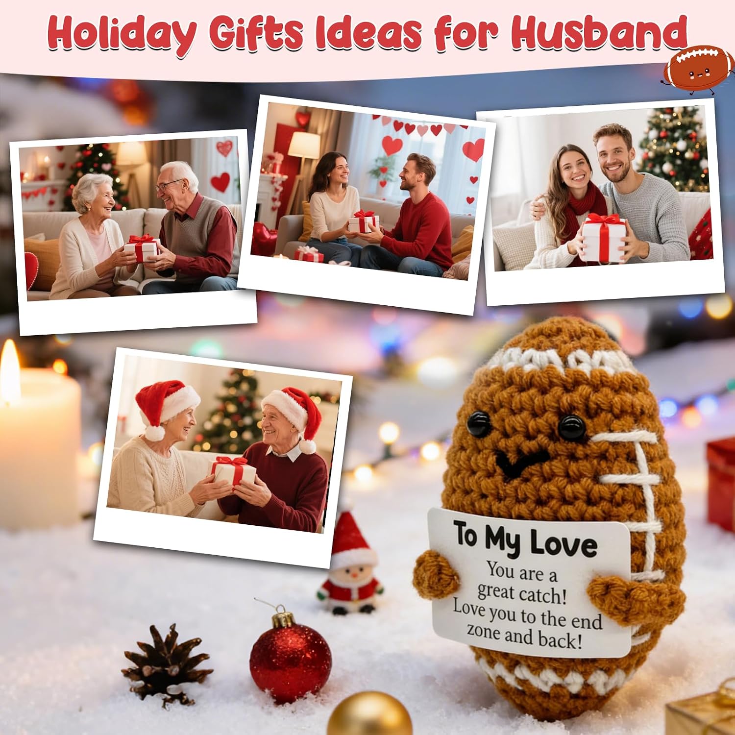 Thumbnail 4 de Haibeot Handmade Crochet Mini Football Gift with Romantic Message