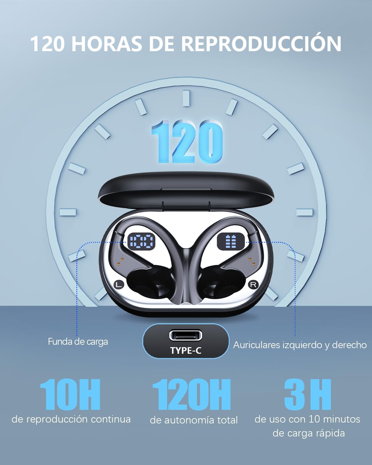 Thumbnail 1 de Paekole Auriculares Open Ear Bluetooth 5.3