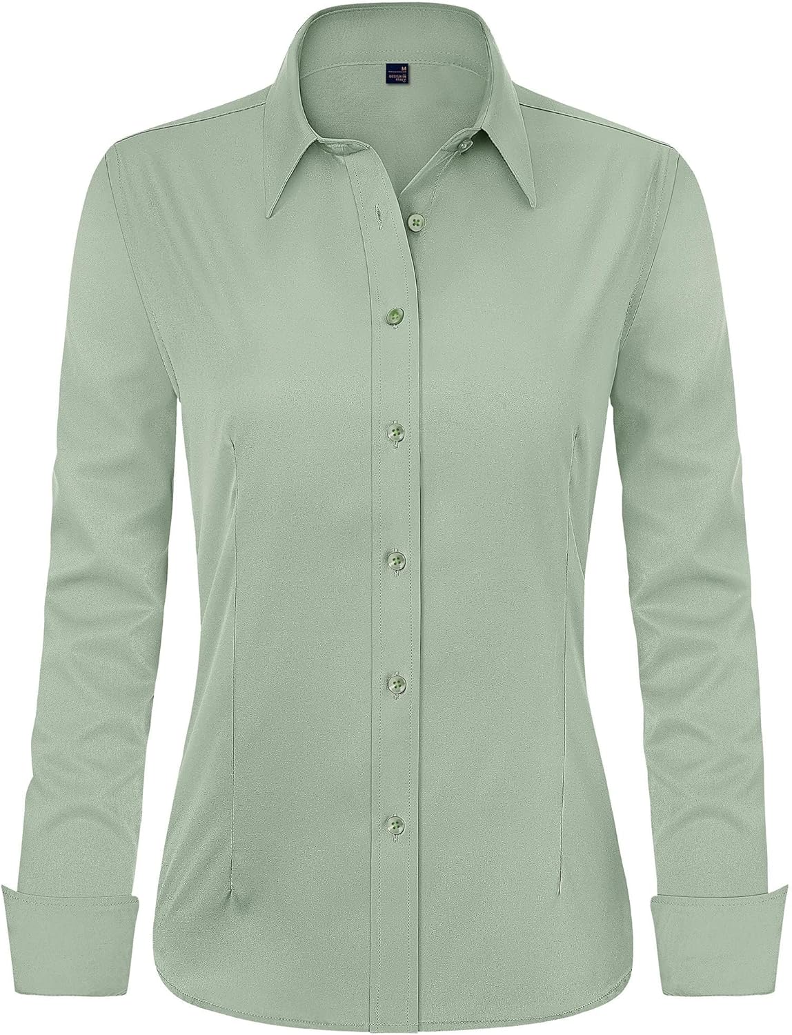Detalle de J.VER Damen Bluse Casual Business mit Stretch-Anteil und Button-Down-Kragen (Langarm)