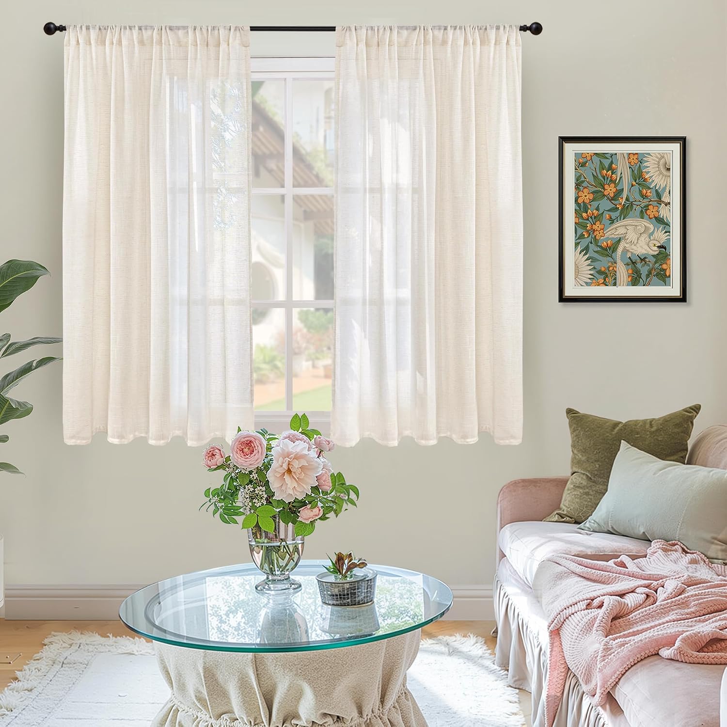 Thumbnail 1 de BGment Linen Sheer Curtains, 48-Inch Length
