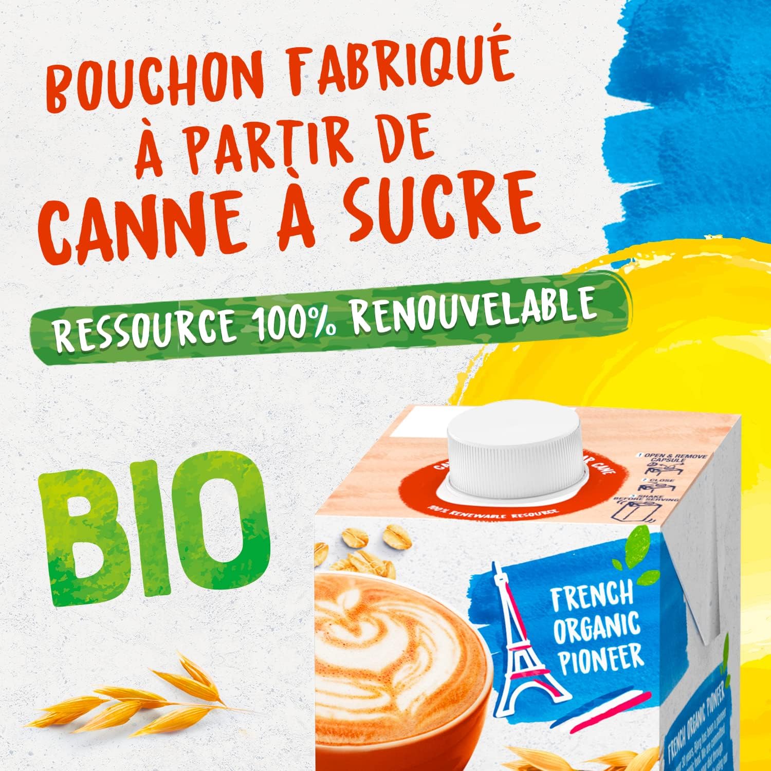 Detalle de BJORG Boisson Avoine Barista Bio – Lait végétal pour café et latte art, 1 L × 6