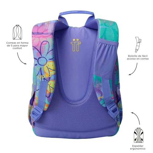 Detalle de Mochila Escolar Gommas de TOTTO (15 L) — Ergonomía, organización y durabilidad para el día a día
