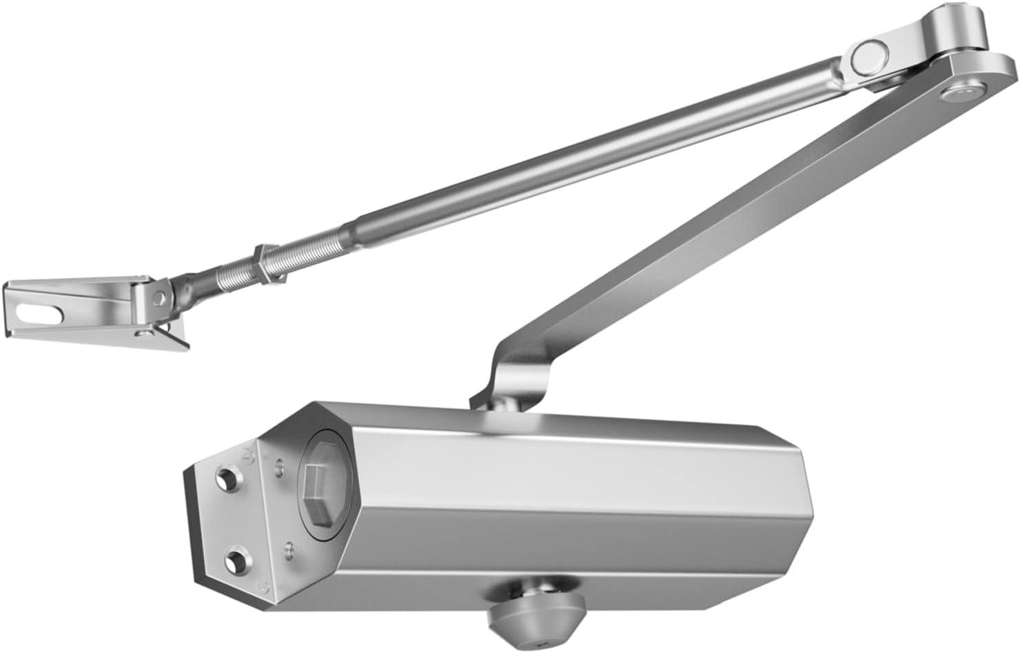 Detalle de Ougourim Model 1 Hydraulic Door Closer, Silver Aluminum, for 88–143 lb Doors