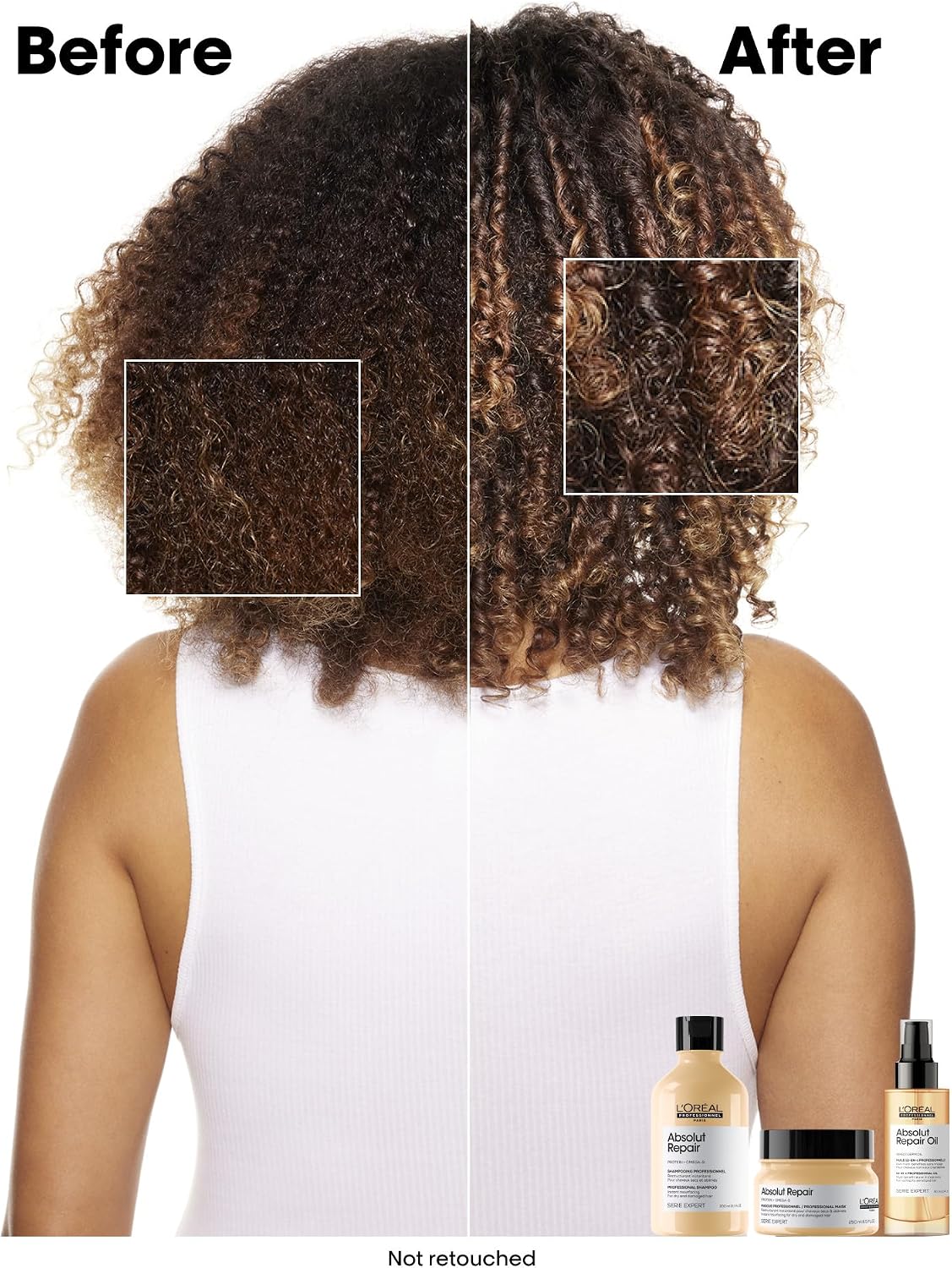 Detalle de L’Oréal Professionnel Absolut Repair Hydrating Shampoo for Dry Hair (300ml) – Moisturising & Nourishing