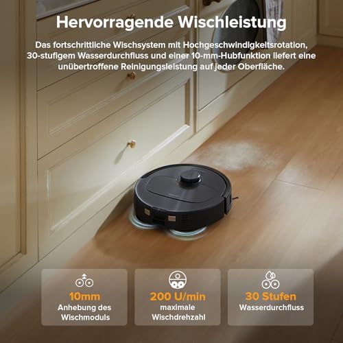 Detalle de roborock QV 35A Set Saugroboter mit Wischfunktion – 8000 Pa Kraft, LiDAR-Navigation, Selbstreinigung
