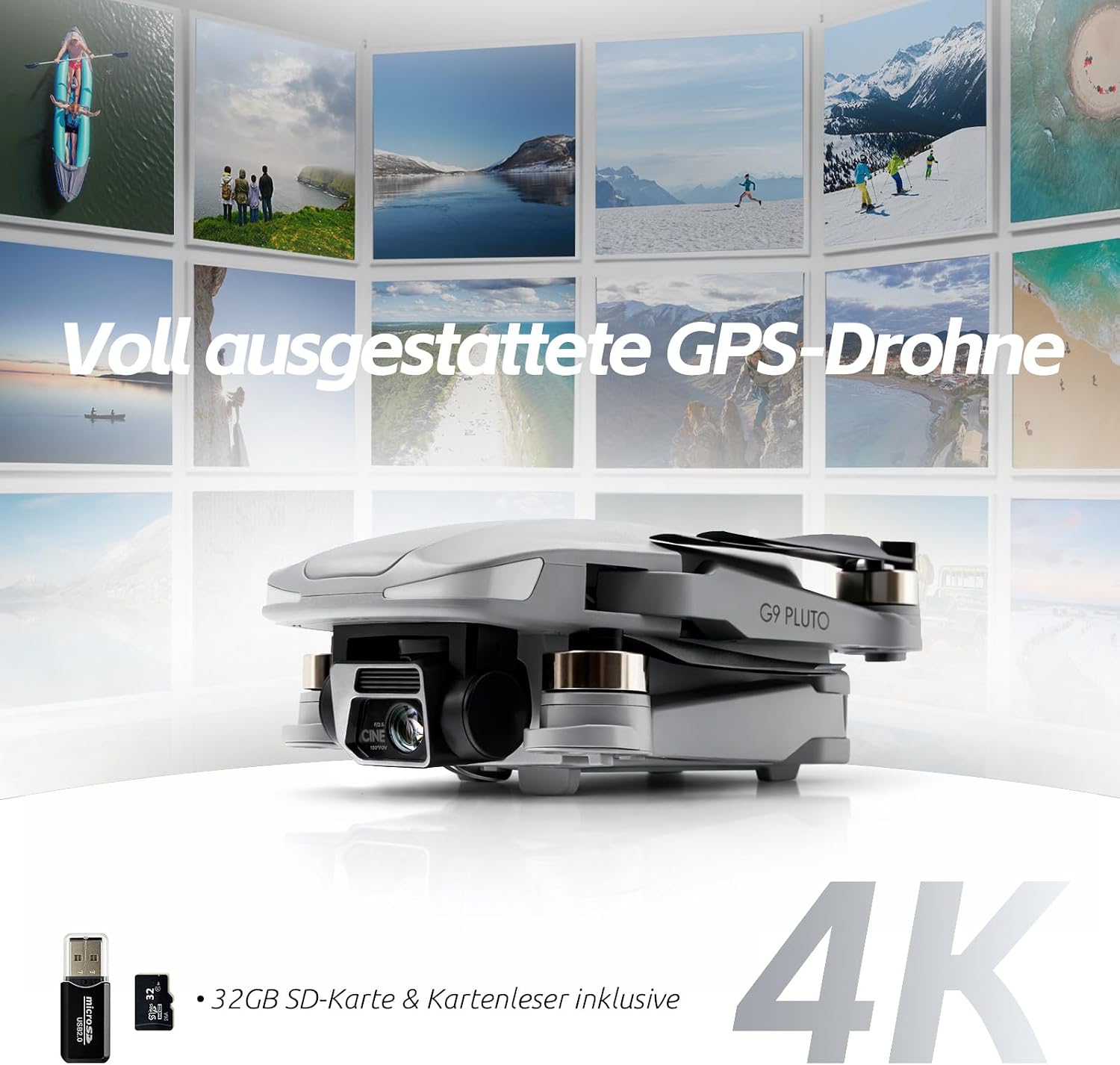 Thumbnail 3 de 800 Meter Reichweite Drohne mit 4K Kamera – 84 Minuten Flugzeit, faltbar, FPV, Auto-Hover, Auto-Follow (3 Akkus)