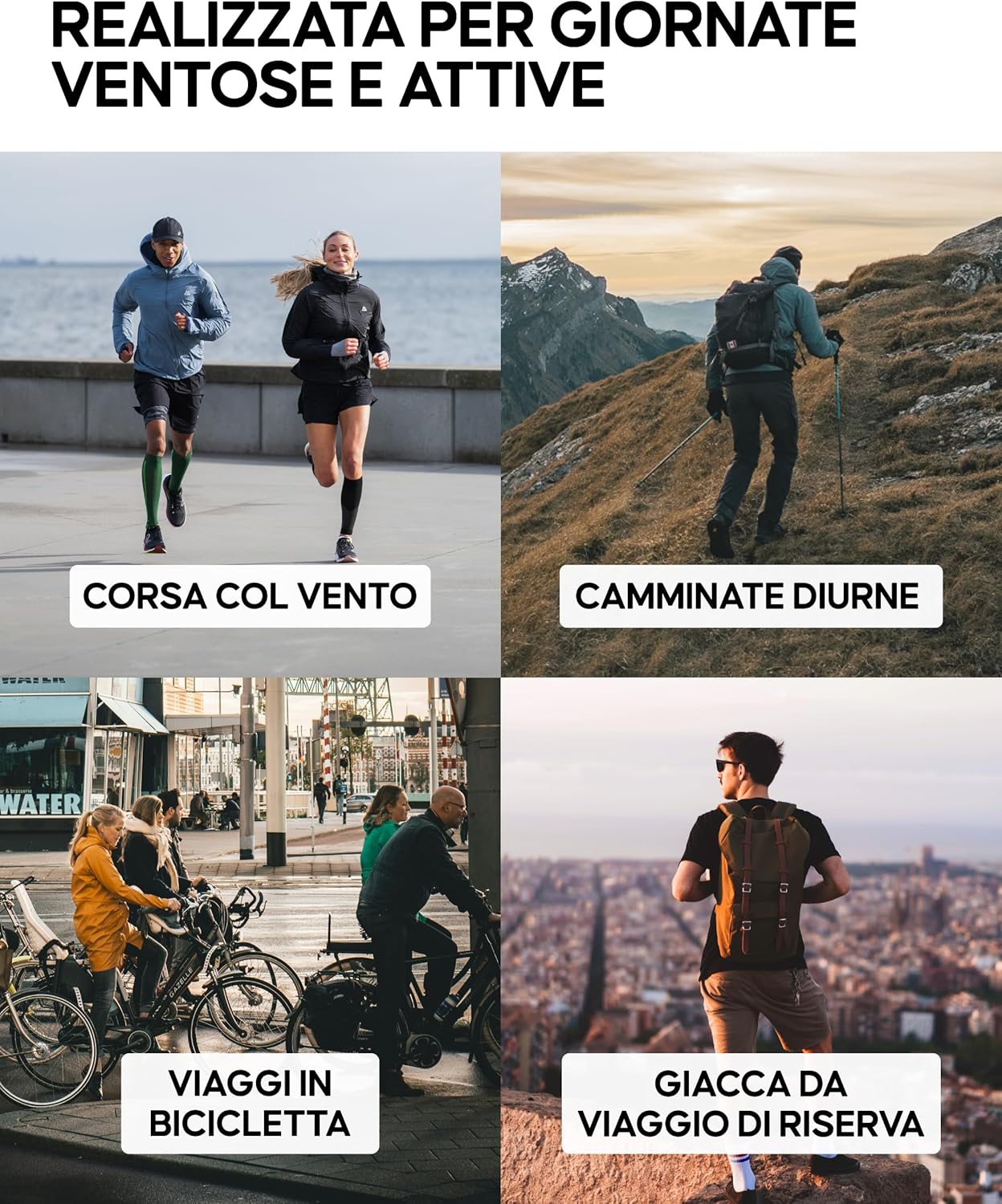 Thumbnail 3 de DANISH ENDURANCE Giacca a Vento Uomo: leggera, traspirante e antivento per running, trekking e ciclismo
