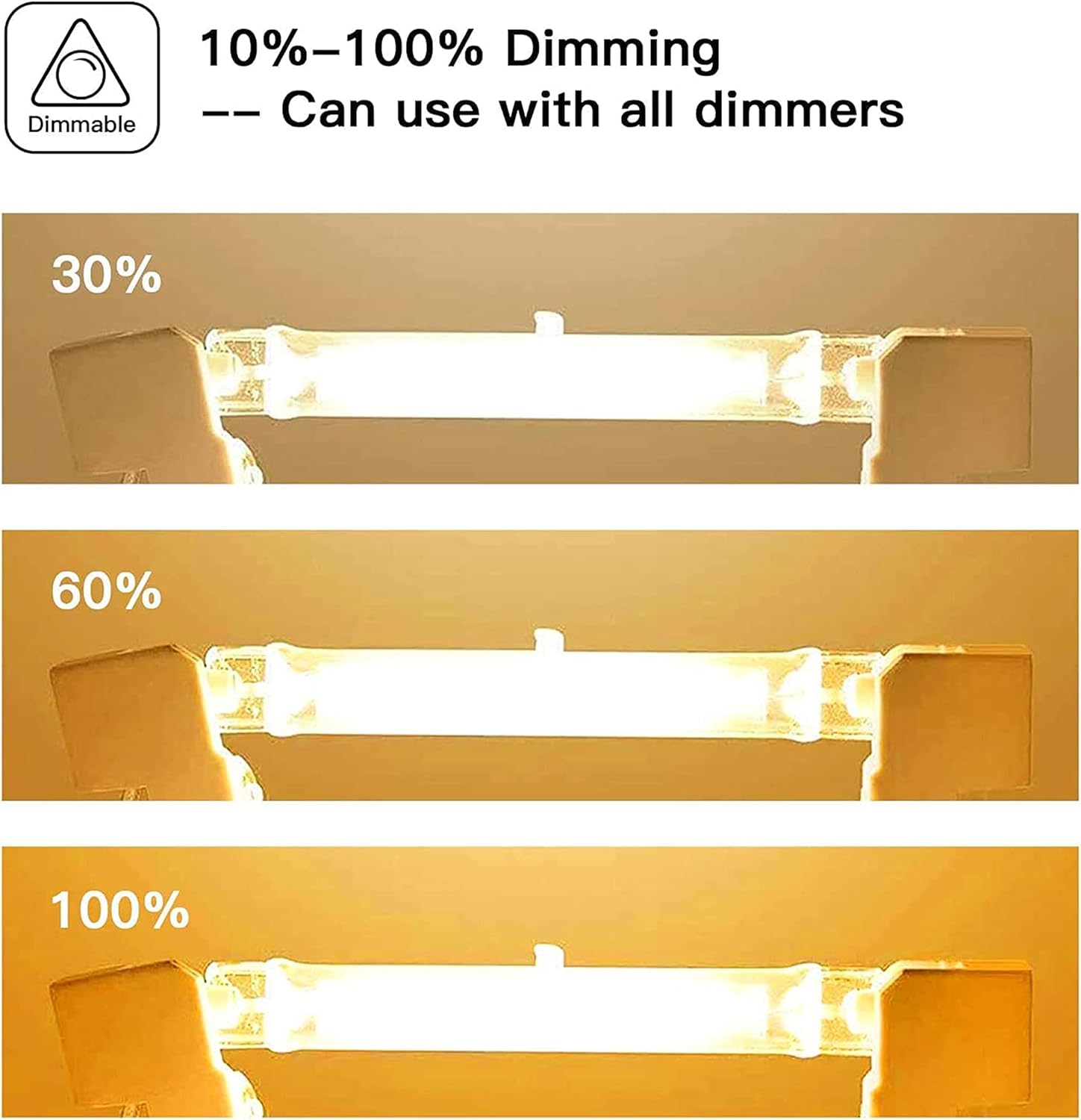 Thumbnail 4 de Jaenmsa r7s Halogen Light Bulbs, 7 Packs – 230W, 118mm, 2700K Warm White