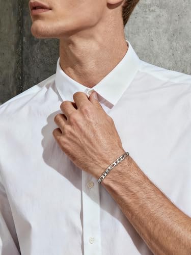 Thumbnail 3 de PROSTEEL Gourmette Homme 19 cm – Bracelet Figaro en Acier Inoxydable 6 mm